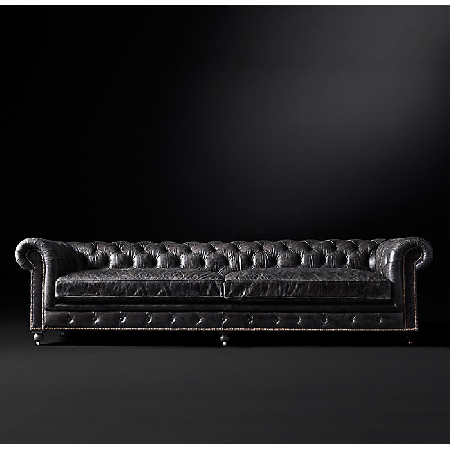 Restoration Hardware Kensington Black Sofa - image-0