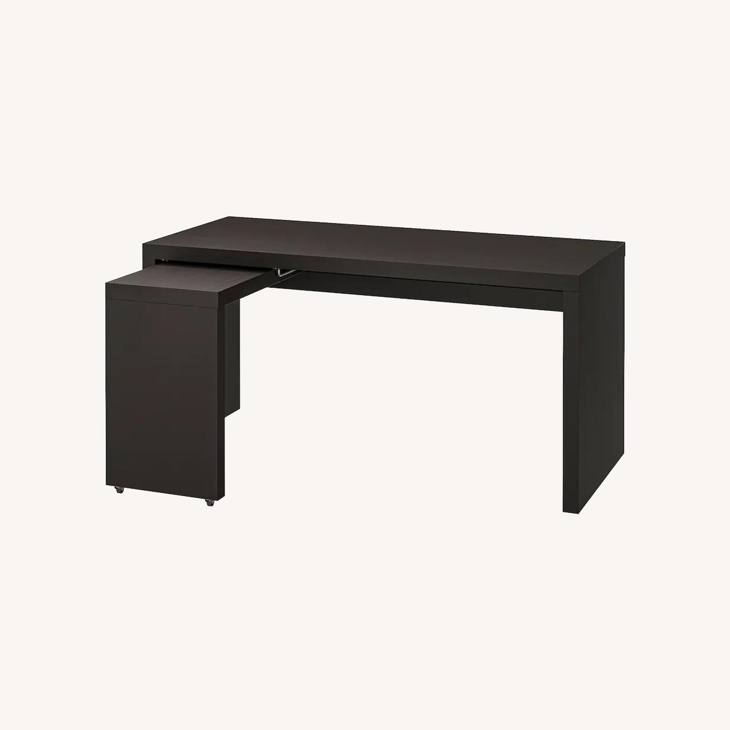 IKEA Desk with Pullout Panel, Blackbrown AptDeco