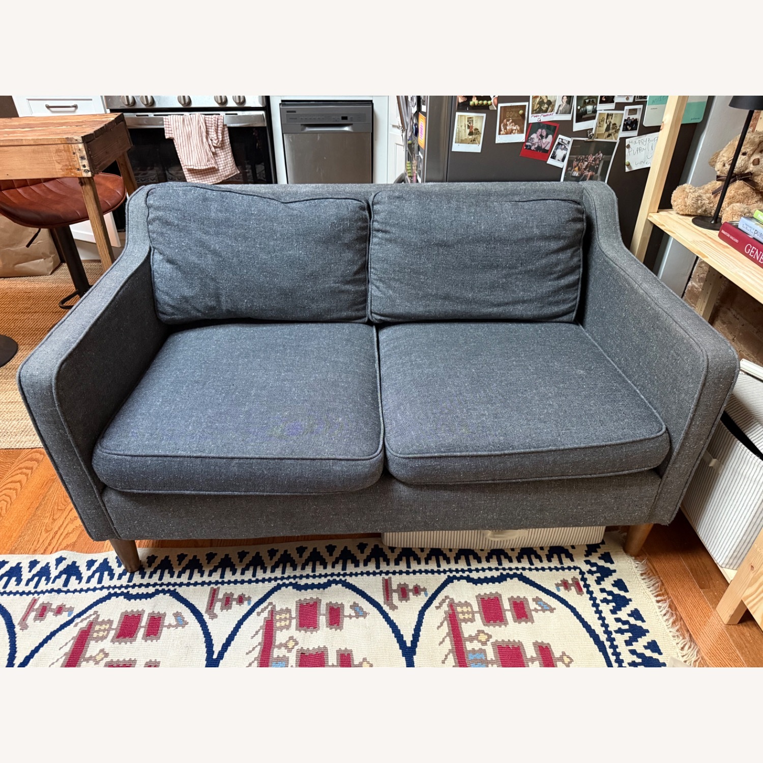 West Elm Hamilton Dark Gray Fabric Loveseat - image-14