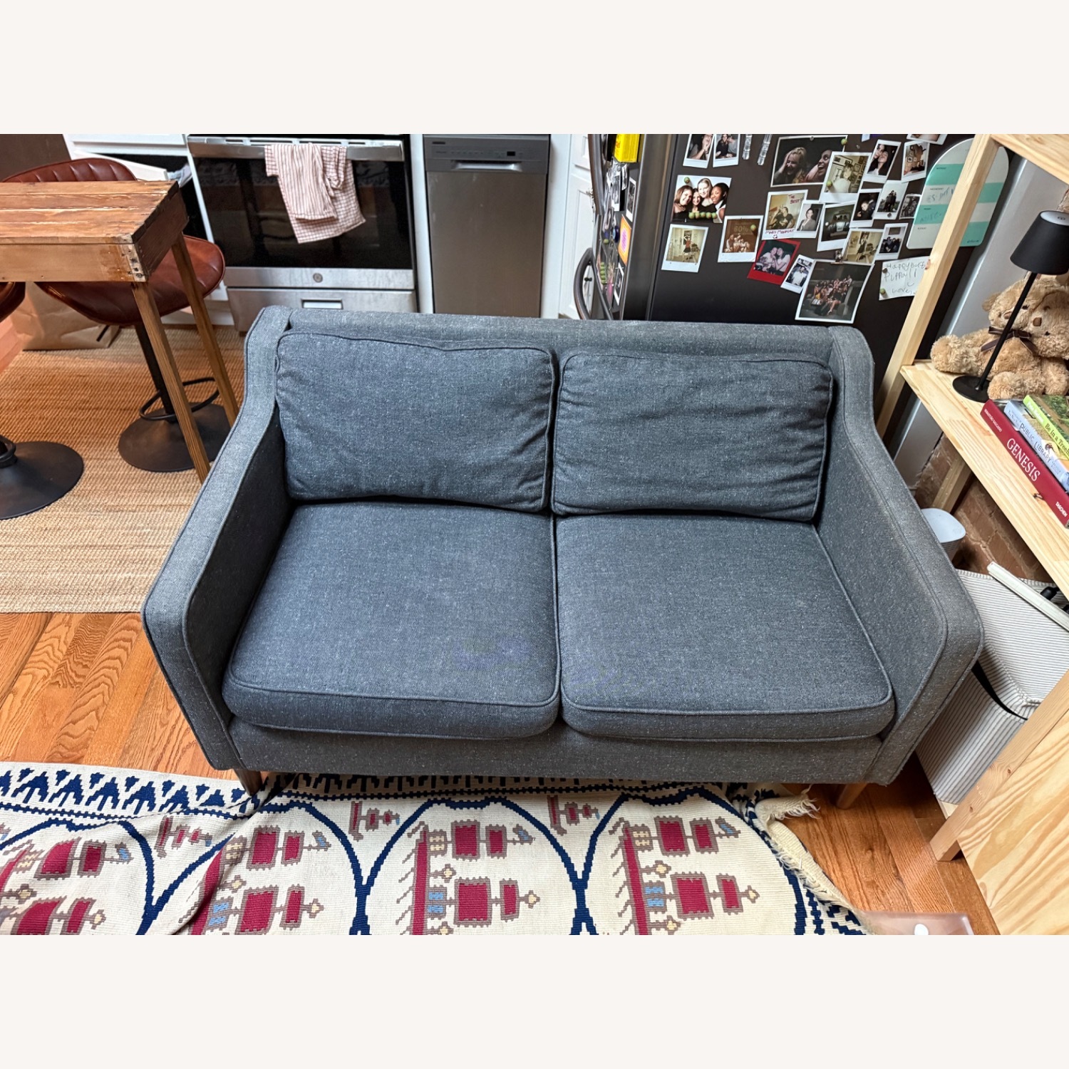 West Elm Hamilton Dark Gray Fabric Loveseat - image-8
