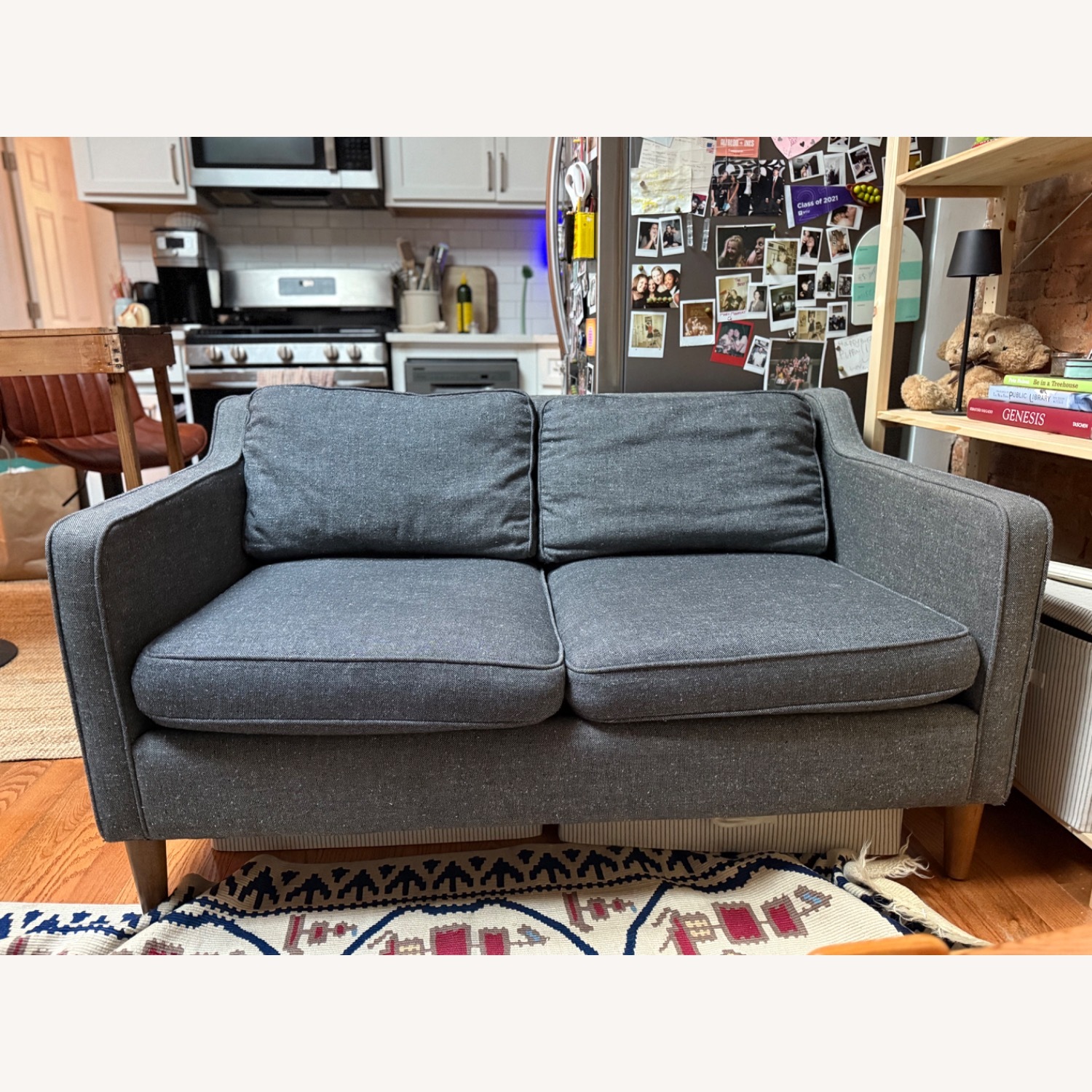 West Elm Hamilton Dark Gray Fabric Loveseat - image-9