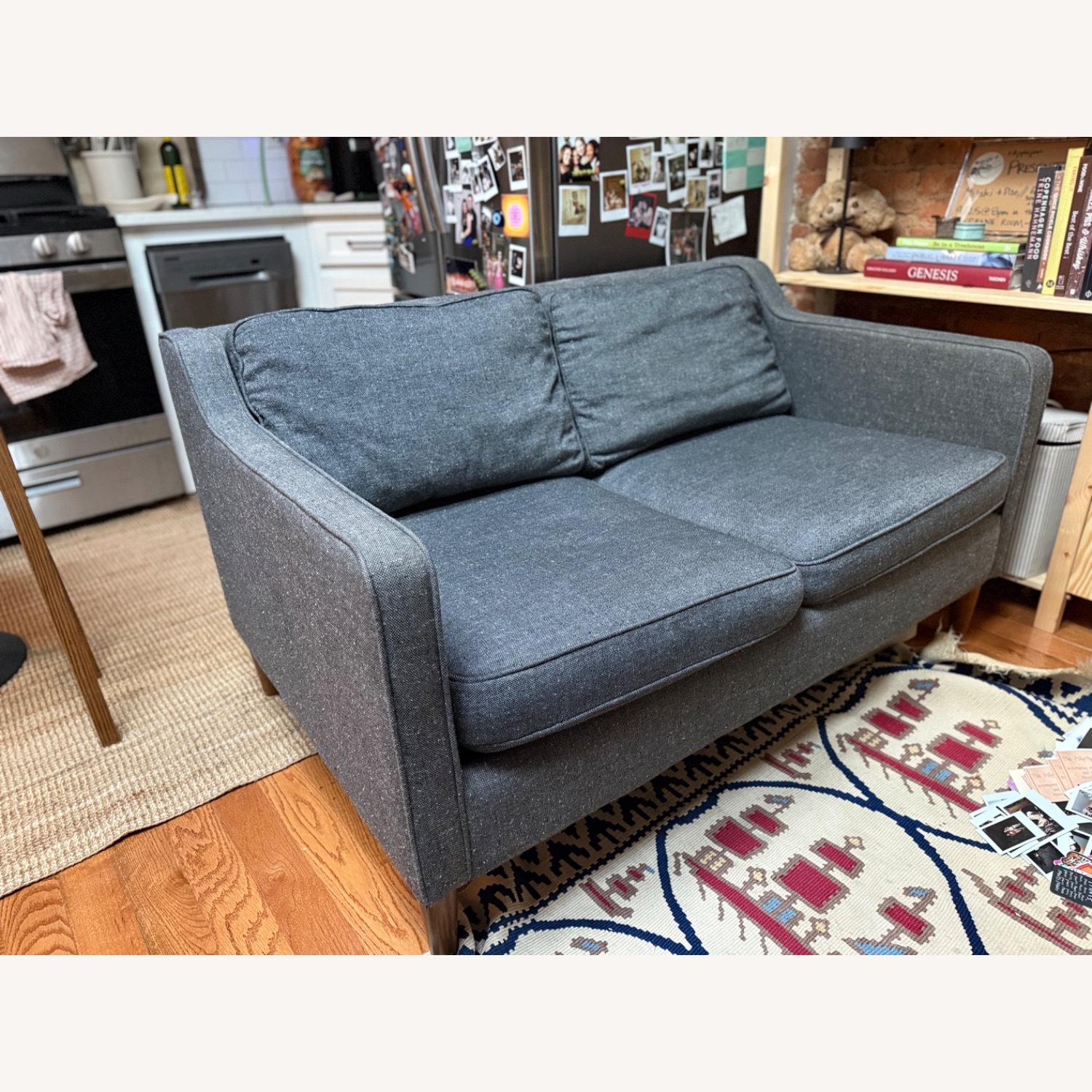 West Elm Hamilton Dark Gray Fabric Loveseat - image-5
