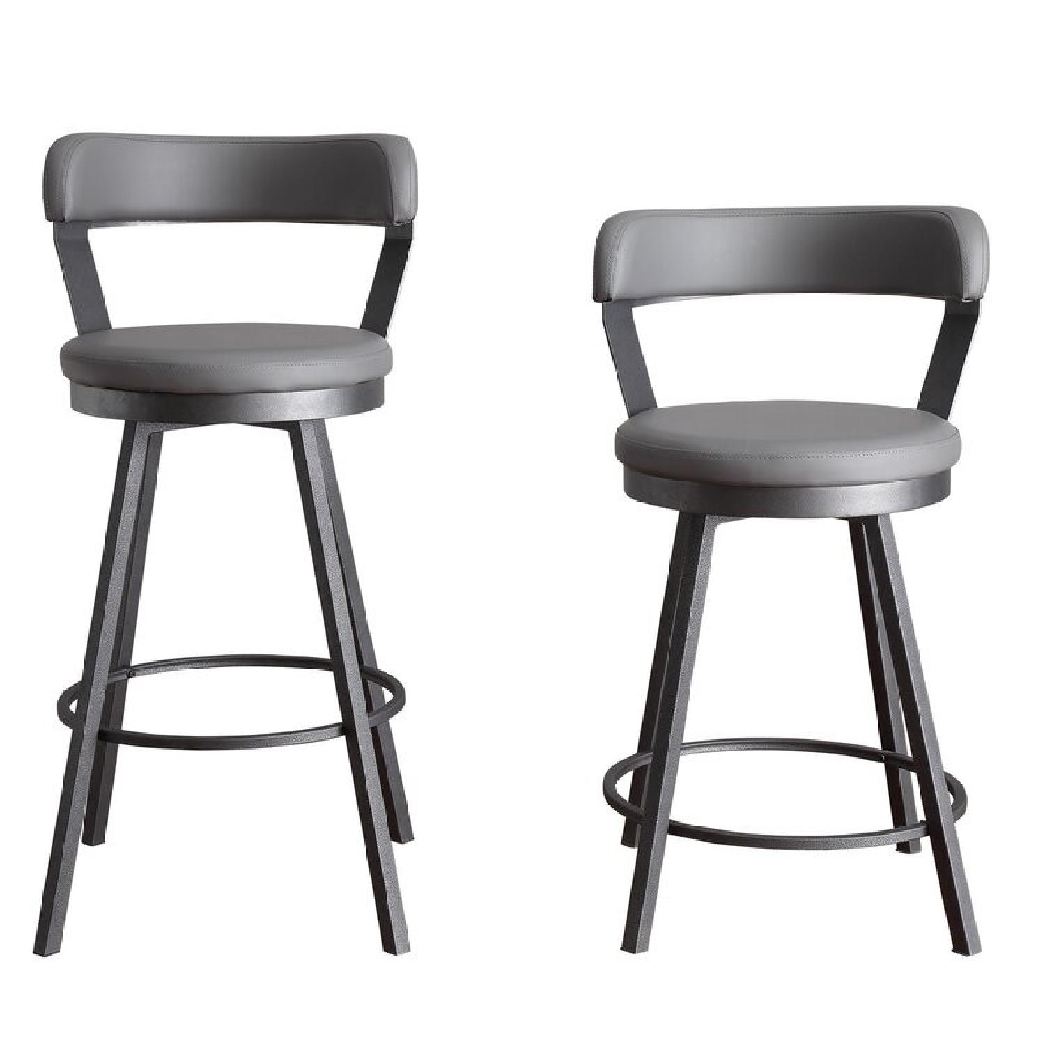 Wayfair Laub Gray Swivel Bar Stools - image-5