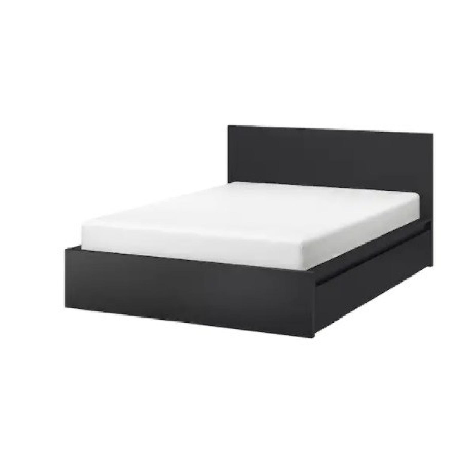 IKEA MALM Queen Bed 2/ Storage Boxes Black - image-5