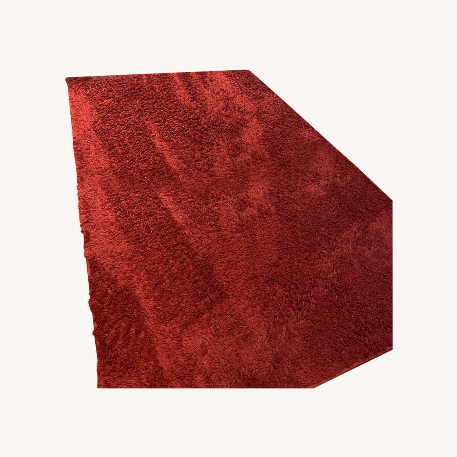 Red High Pile Rug AptDeco