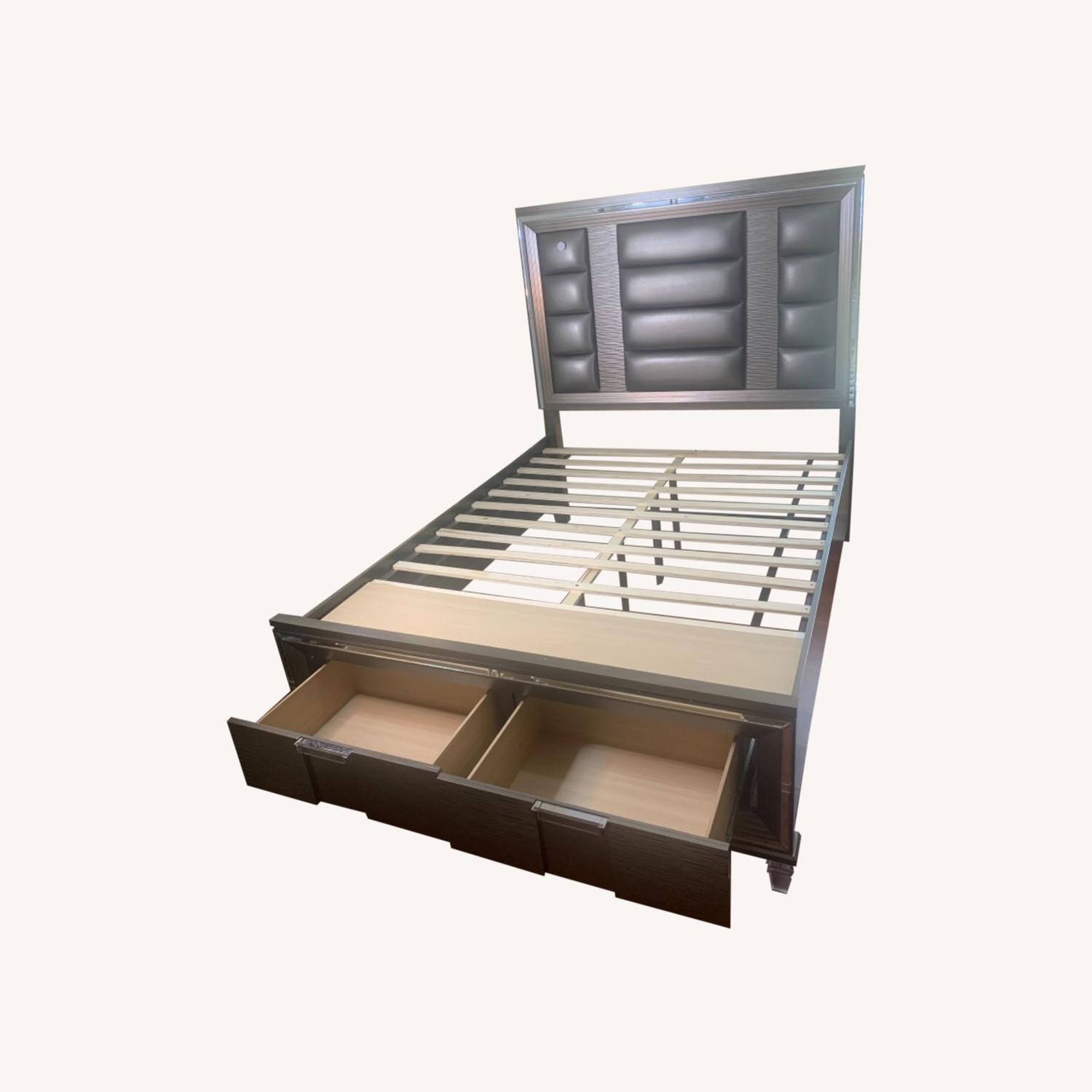 Led Light Two Drawers Bed Frame - image-0