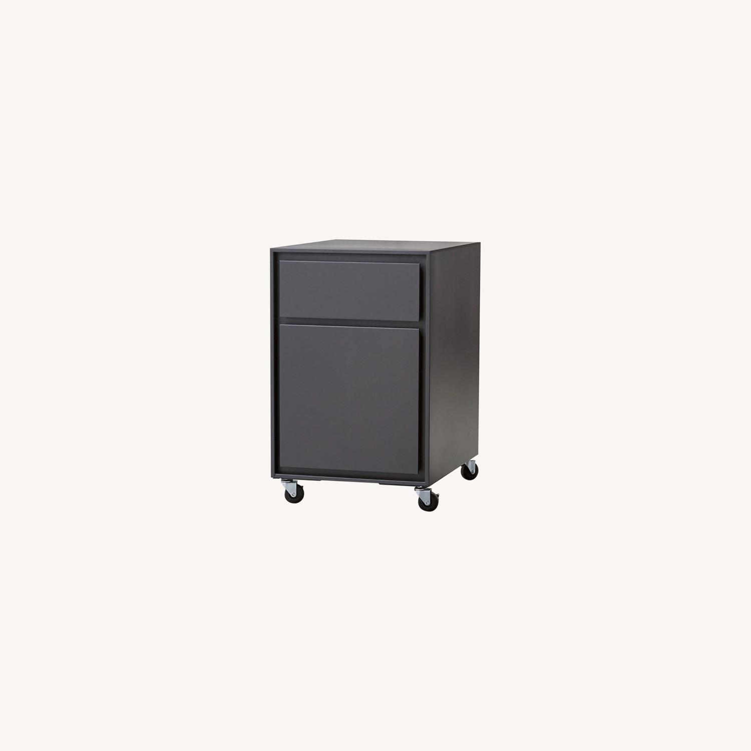 Crate & Barrel Graphite 2 Drawer File Cabinet - image-0