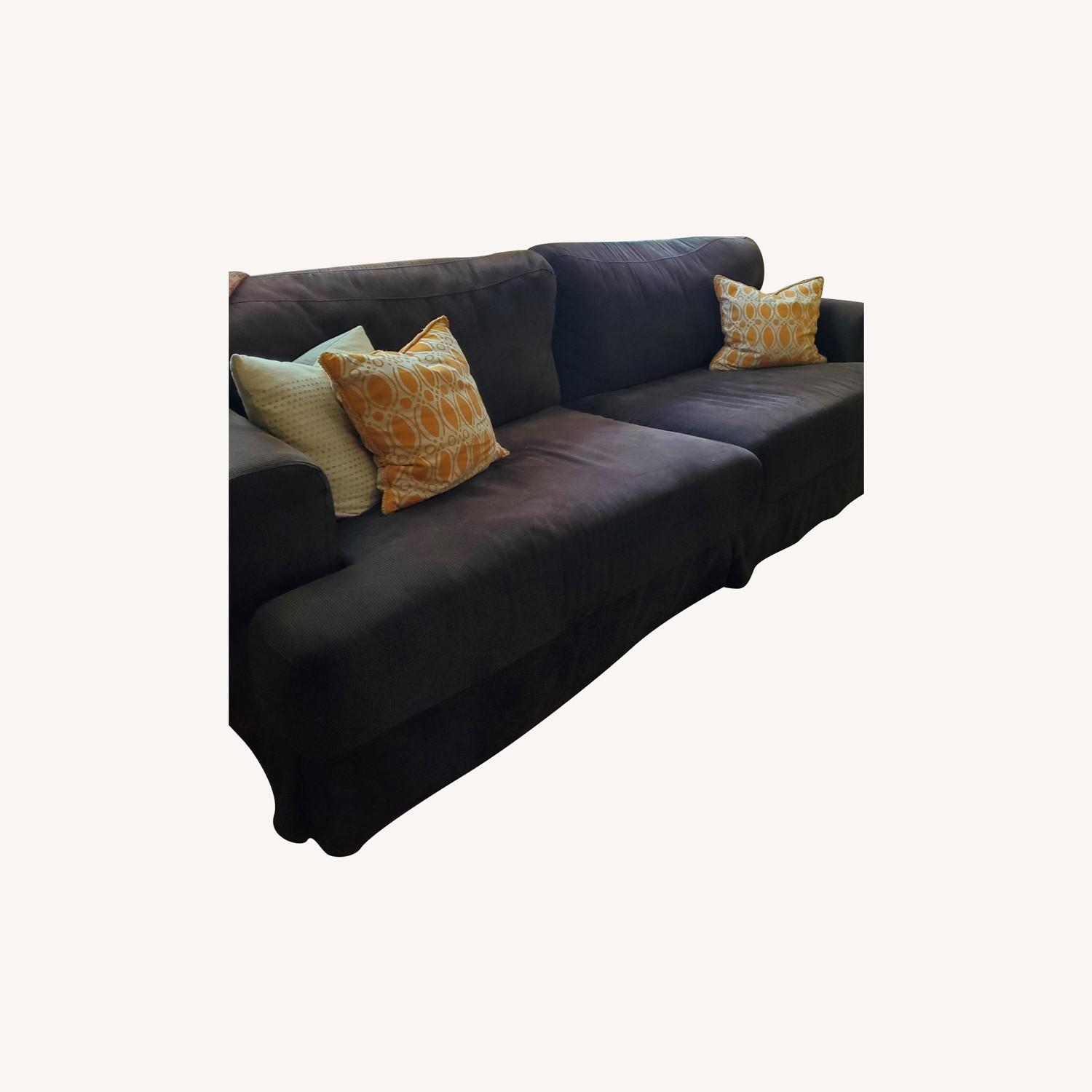 IKEA Brown Slip Covered Hovas Sofa/Couch AptDeco