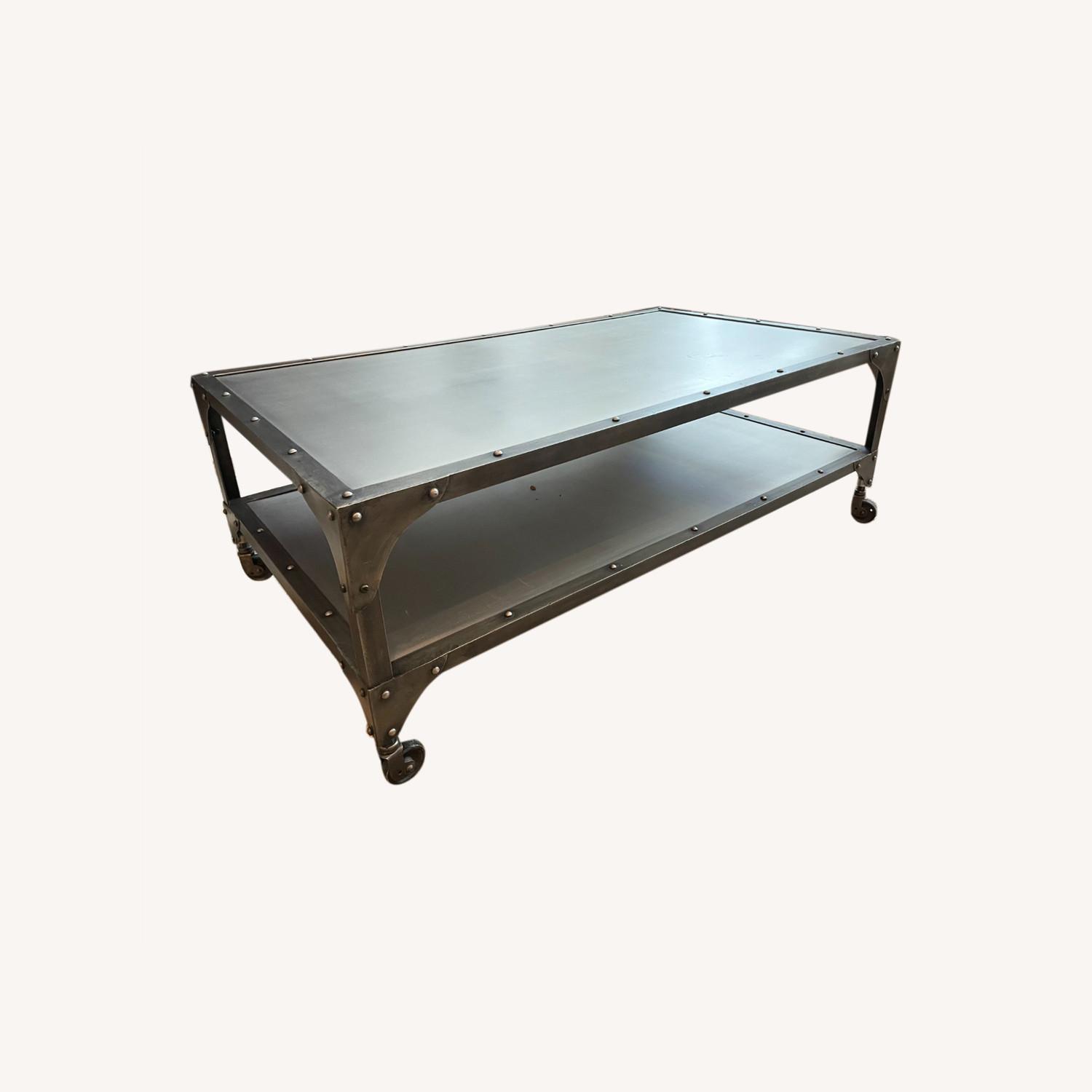Modern Industrial Metal Coffee Table - AptDeco