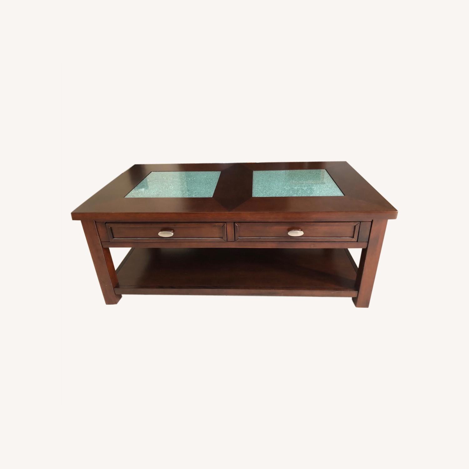 Dark Brown Coffee Table Shattered Glass Effect AptDeco