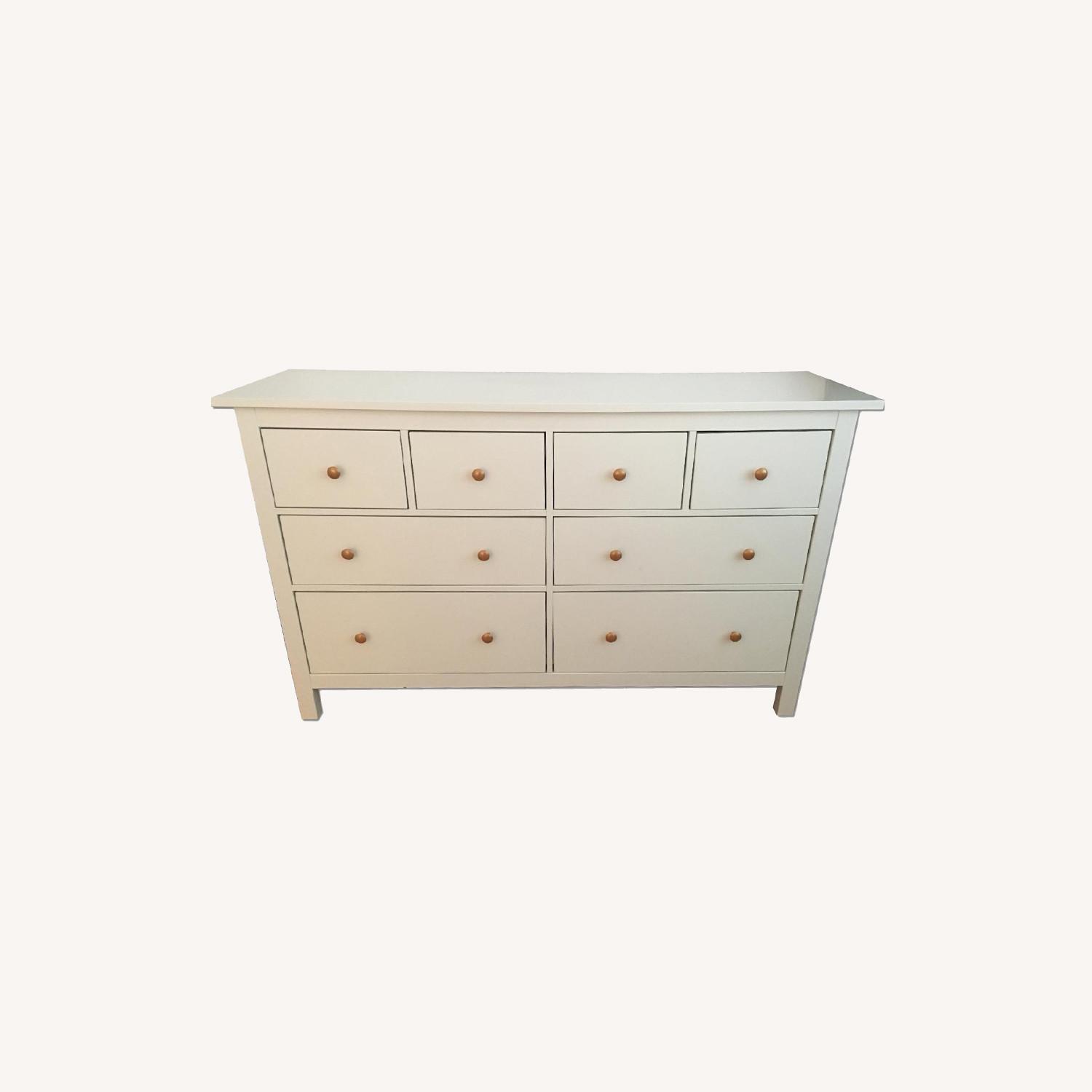 IKEA White Dresser w/ Hand Painted Gold Knobs - image-0