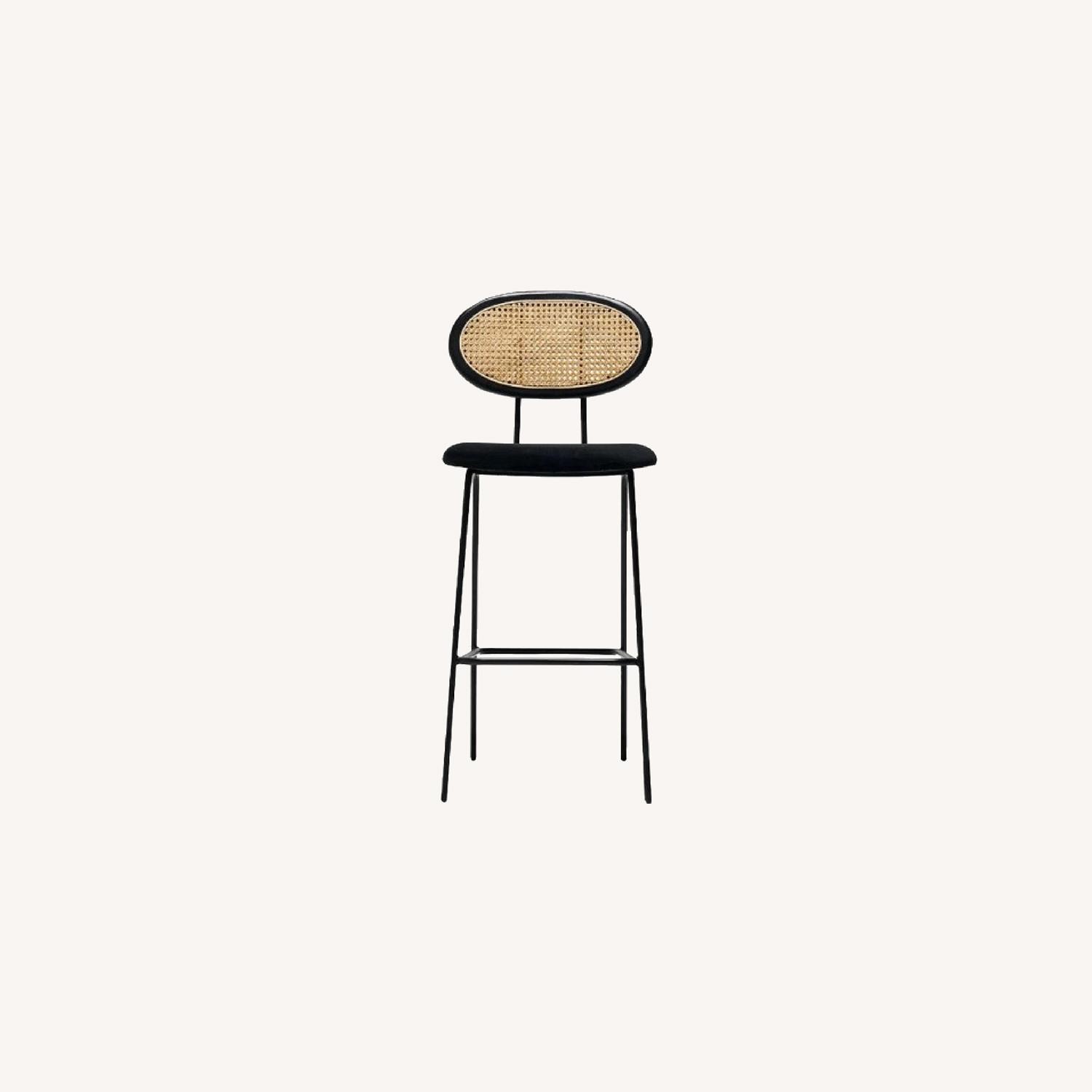 AllModern Black Modern Caneback Counter Stools (Set of 2) AptDeco