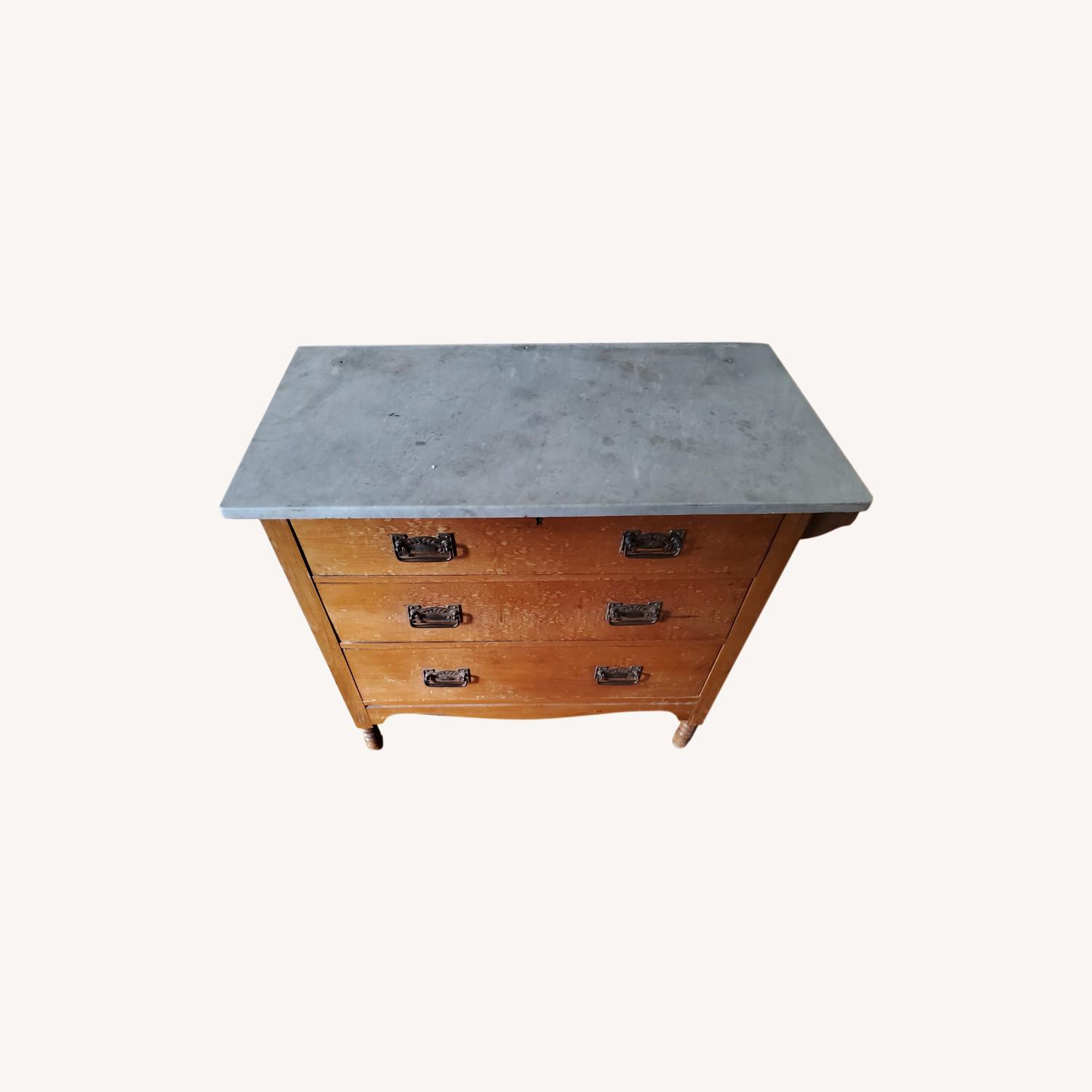 Brown Dresser with Marble Top AptDeco