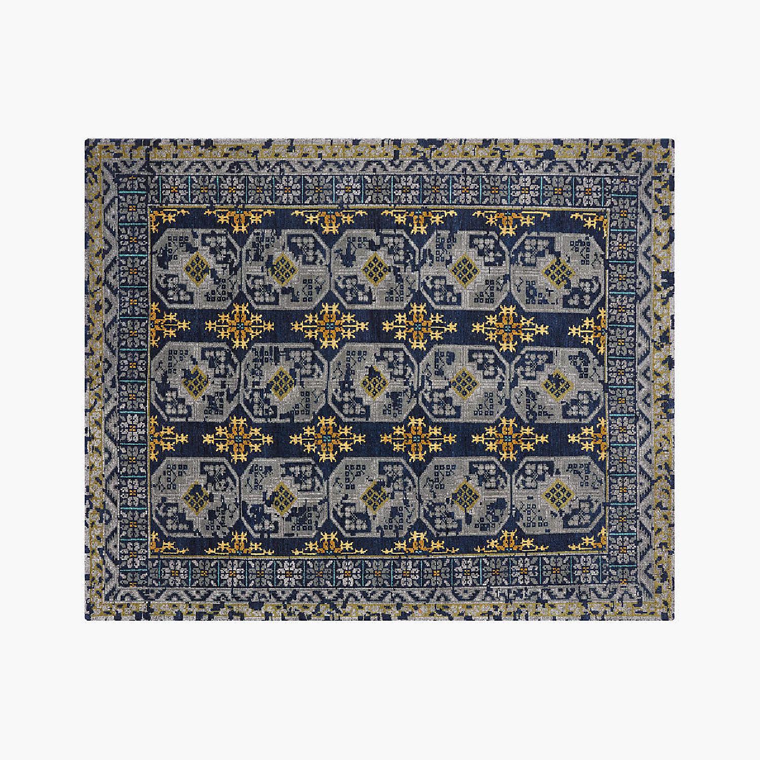 CB2 Asa Blue Area Rug 8x10 AptDeco