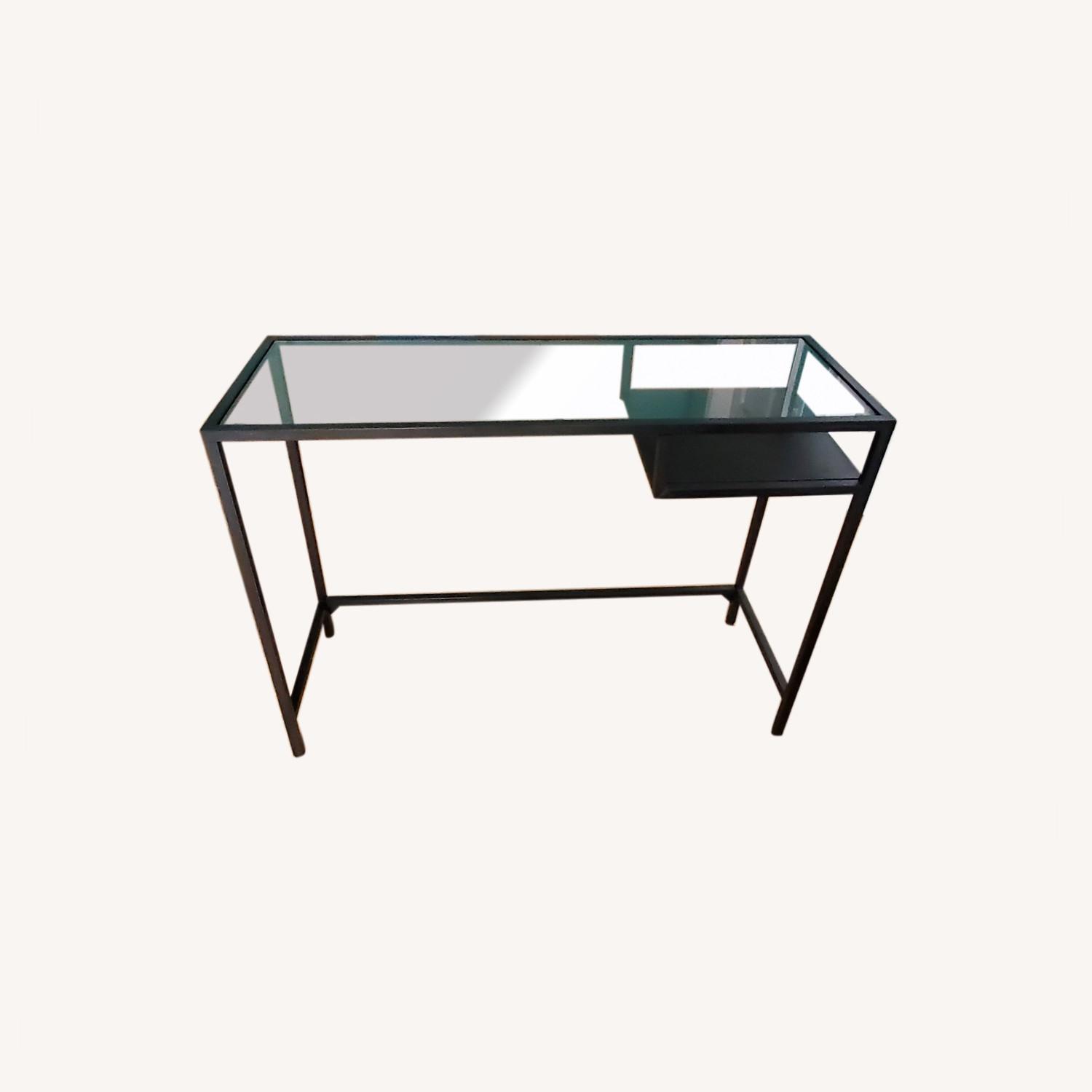 Durable Black Metal and Glass Desk - image-0
