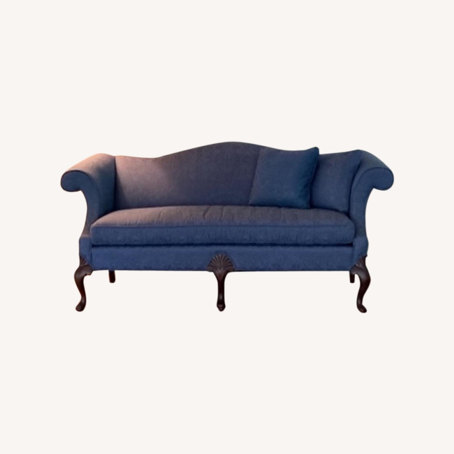 Colonial Blue Settee Loveseat - image-0
