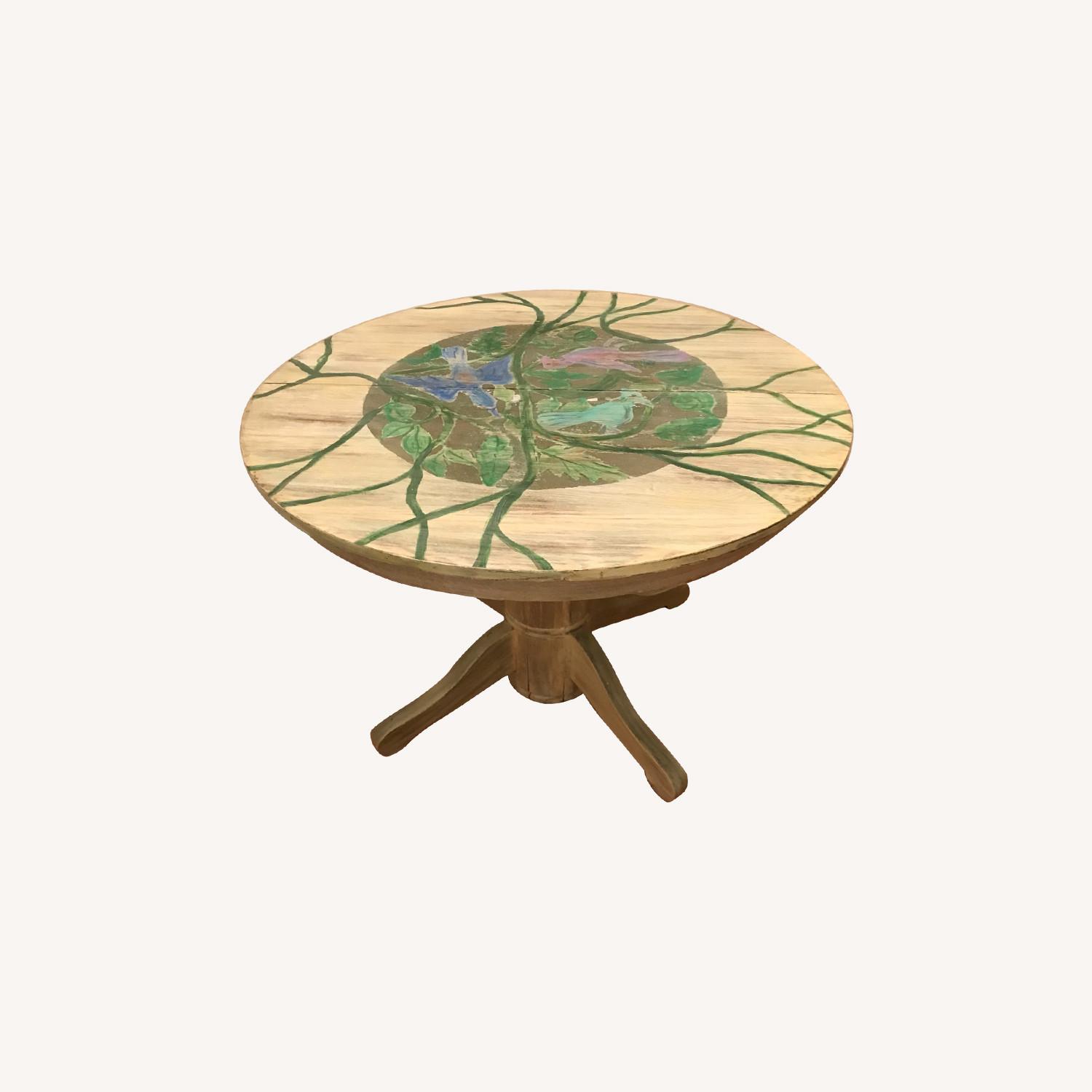 Solid Oak Vintage Dining Table - AptDeco
