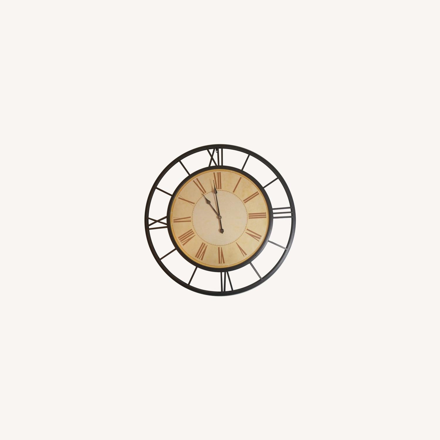 Large Wall Clock Beige/Gold & Black AptDeco
