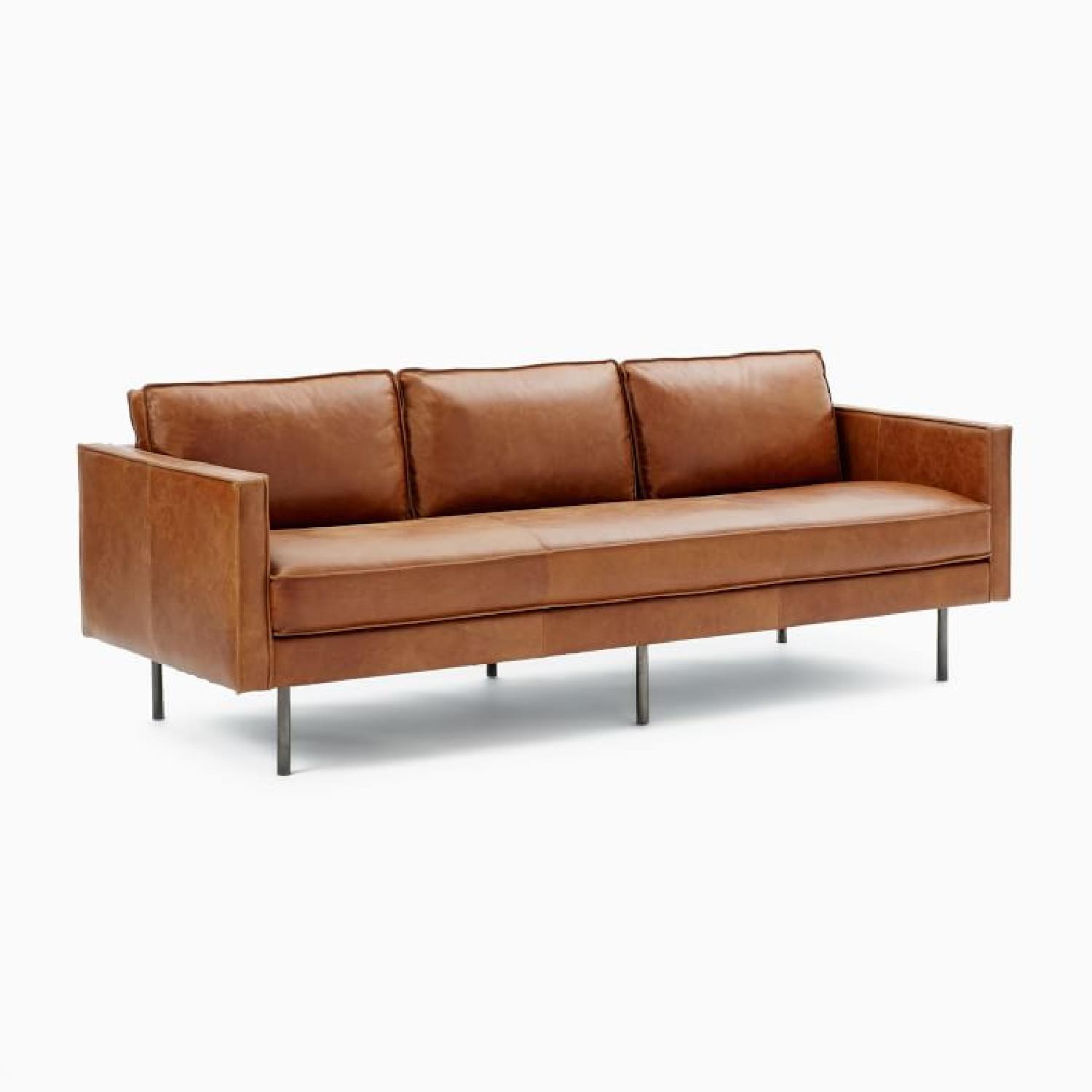 West Elm Axel Leather Sofa 89" - image-6