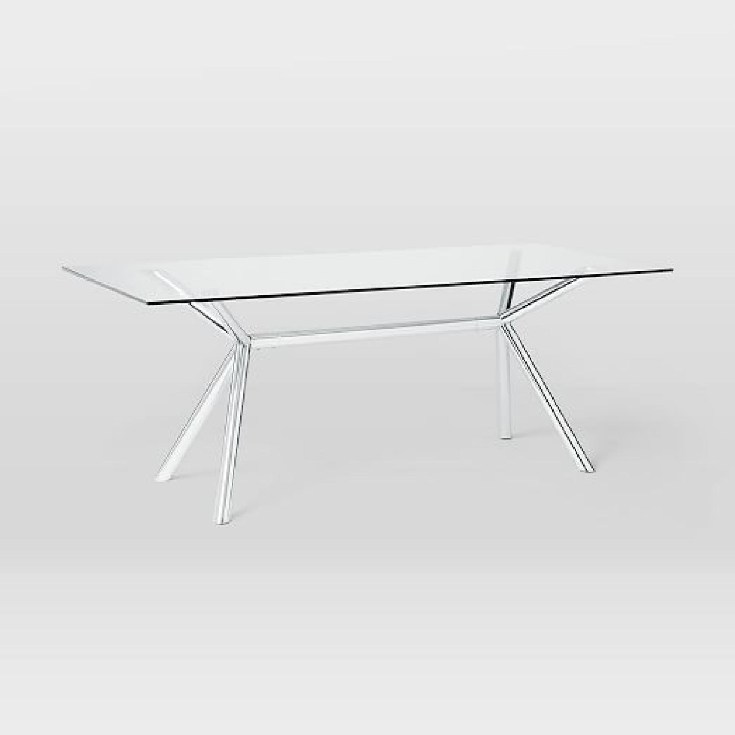 West Elm Glass Trestle Table - image-6
