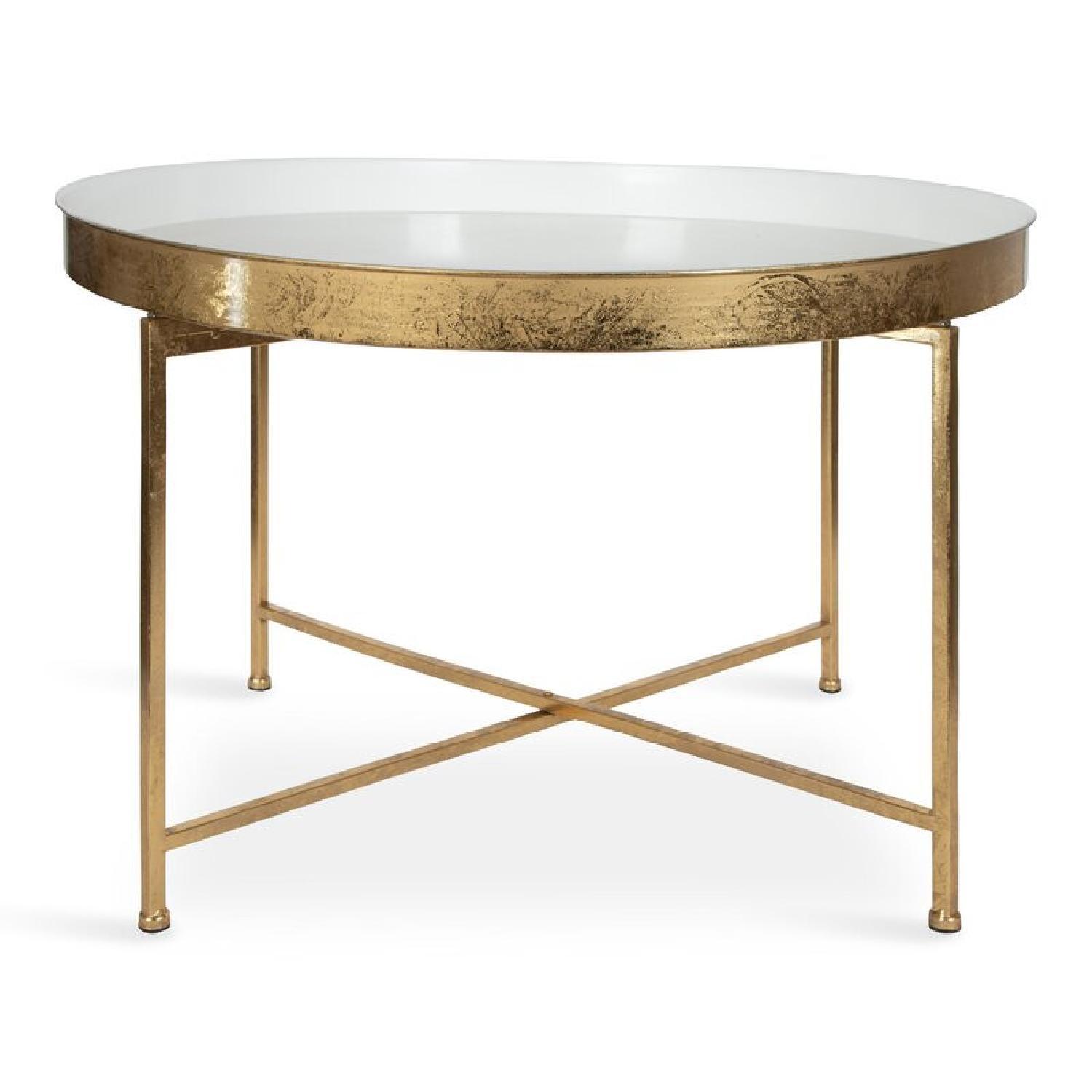 White and Gold Coffee Table AptDeco