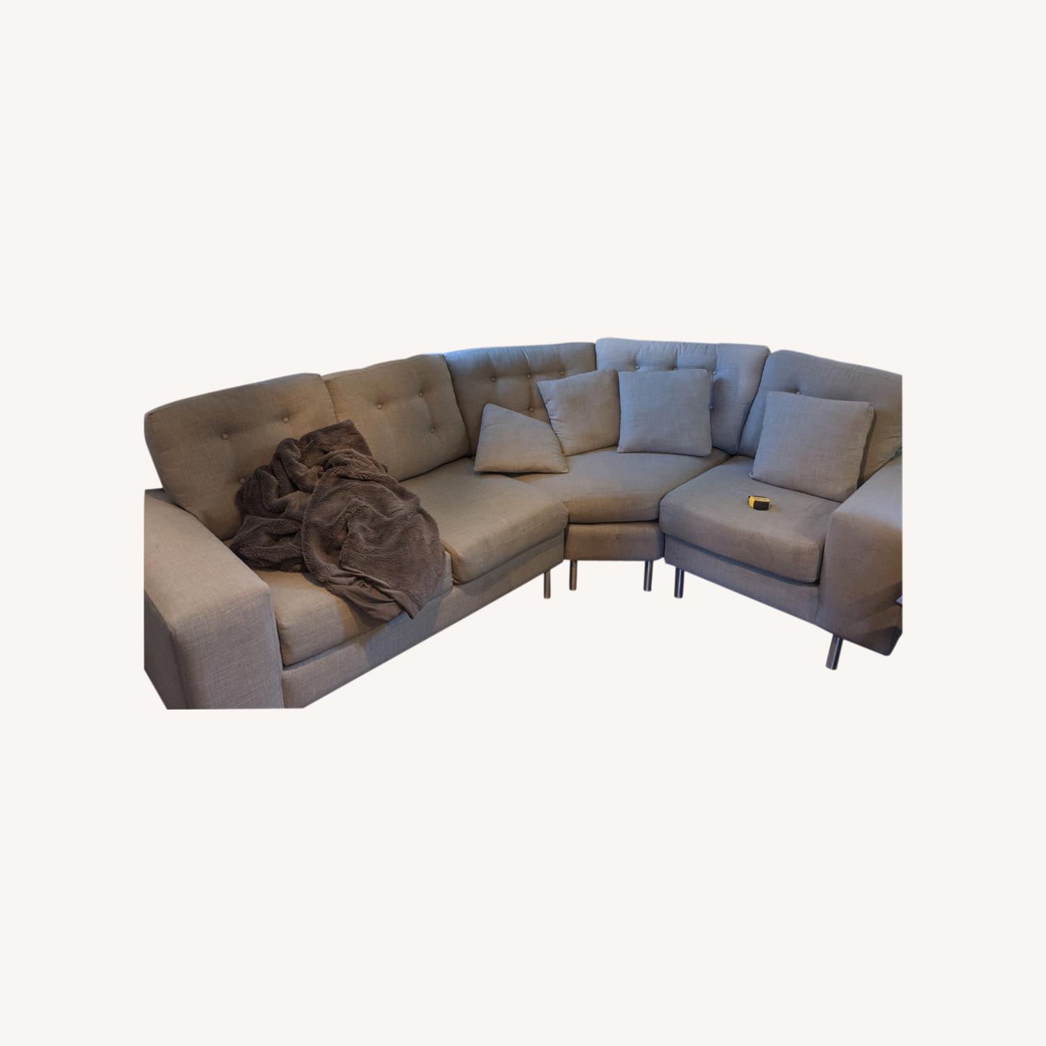 Navy Blue Corner Sectional Sofa AptDeco