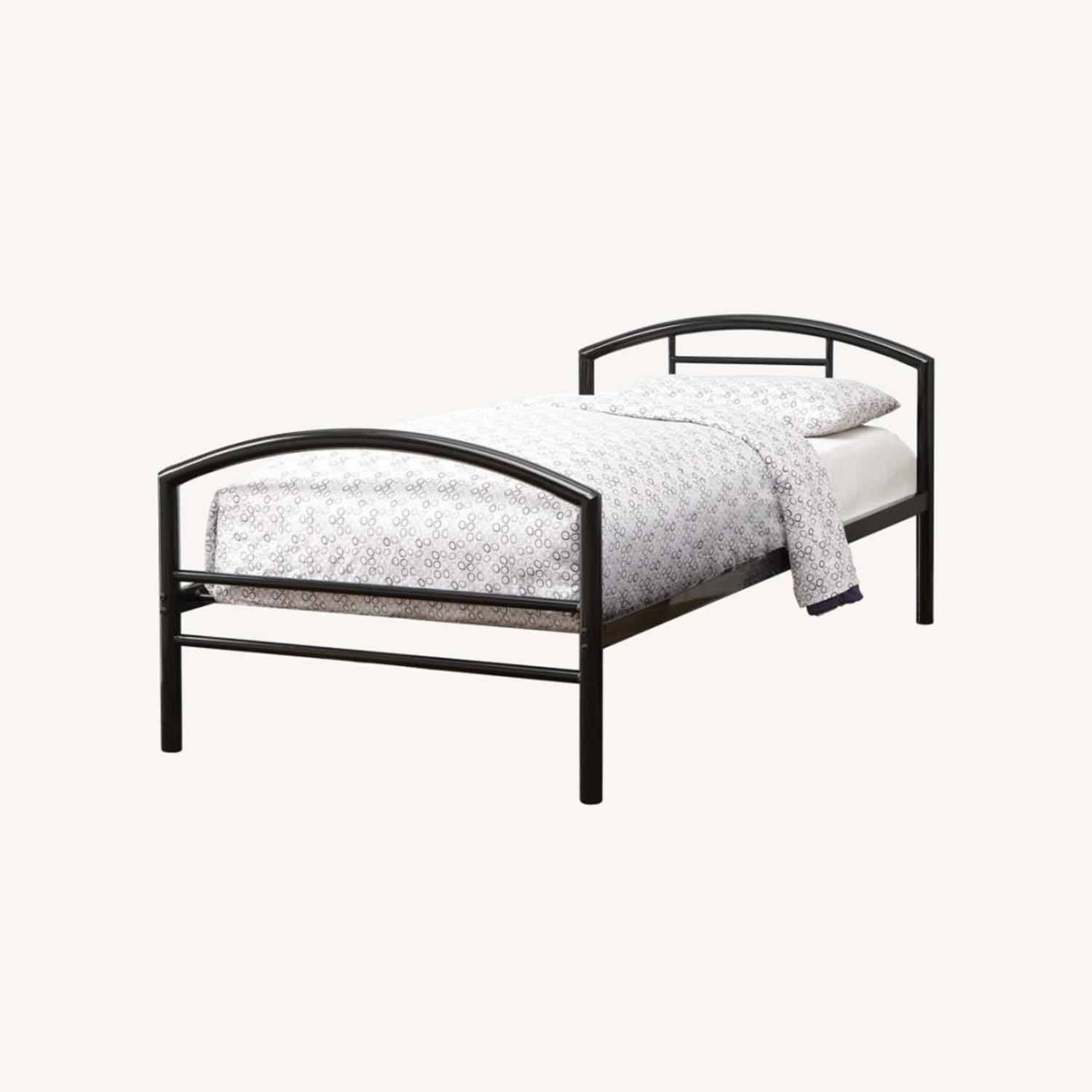 Twin Bed In Black Metal Steel Finish AptDeco