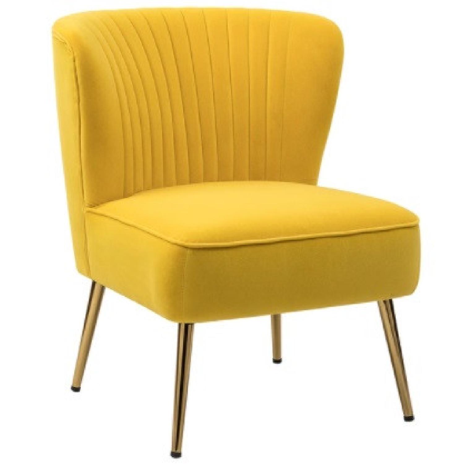 Wayfair Yellow Velvet Tufted Accent Chairs AptDeco