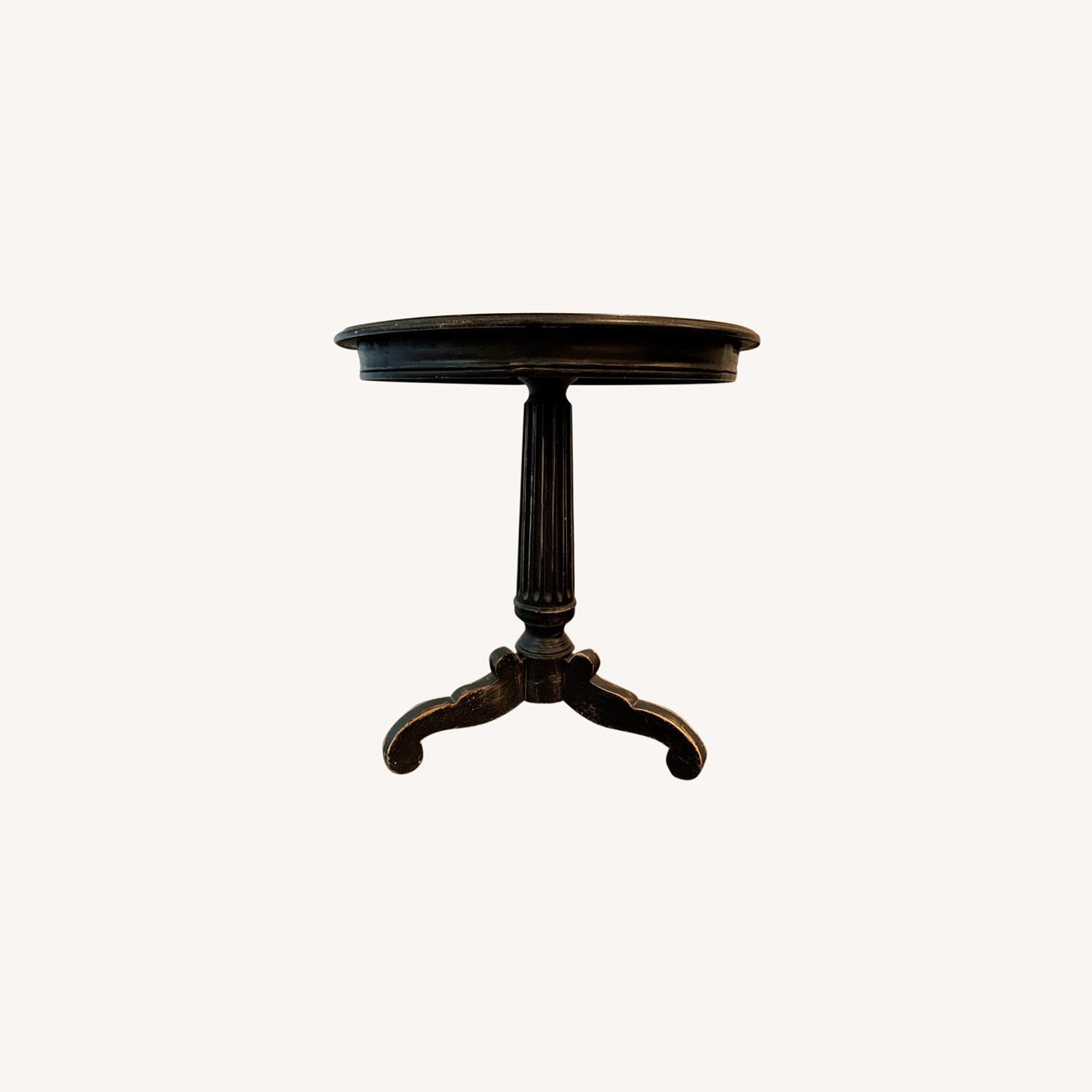 Pedestal Accent Table Hand Distressed AptDeco