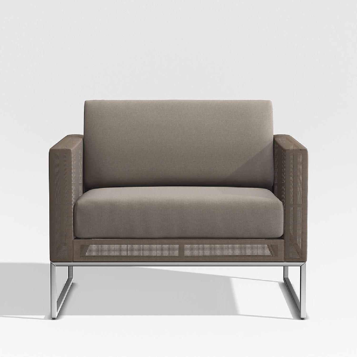 Crate & Barrel Dune Taupe Outdoor Chair - image-5