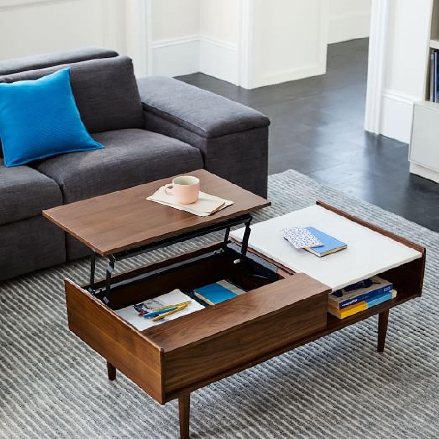 West Elm Mid-Century Pop-Up Storage Coffee Table - image-4