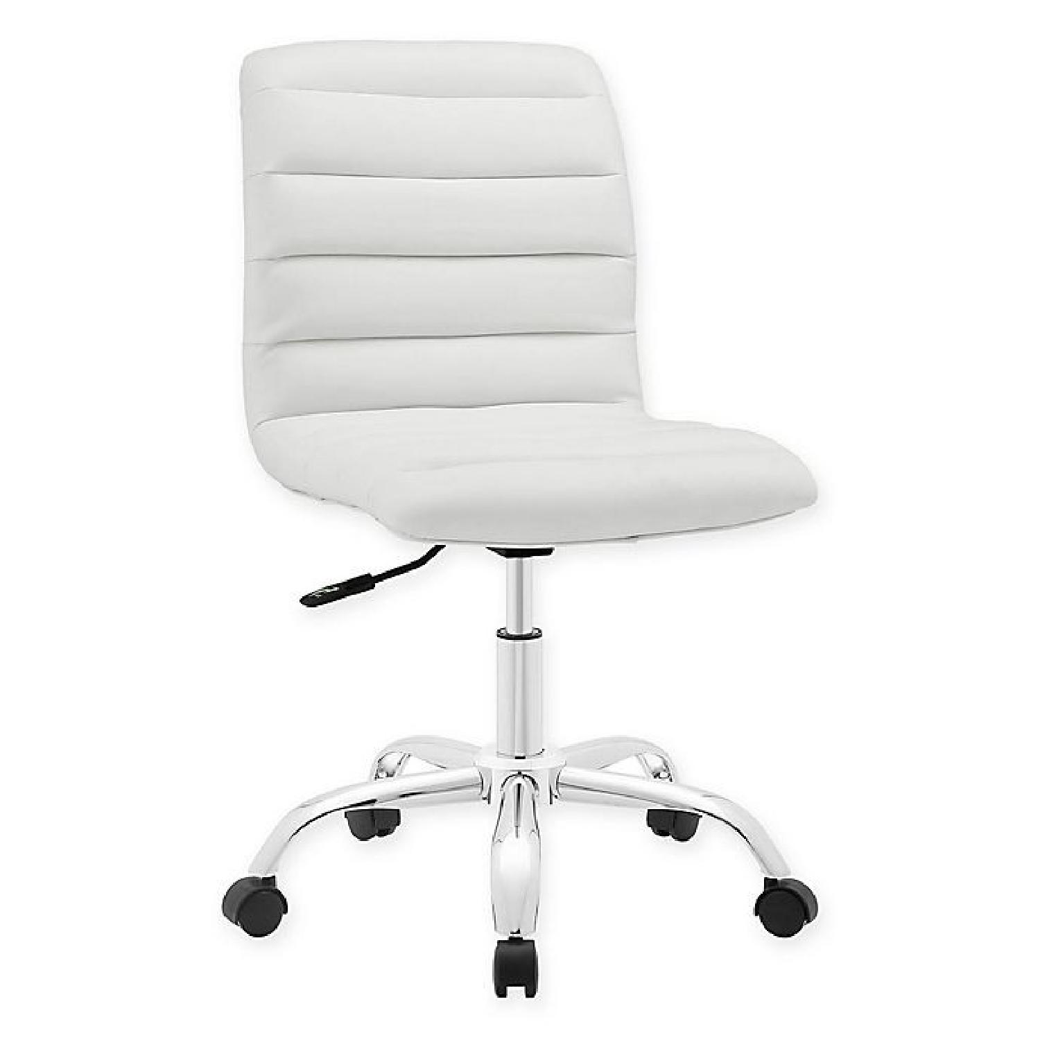 Modway White Leather Desk Chair - image-4