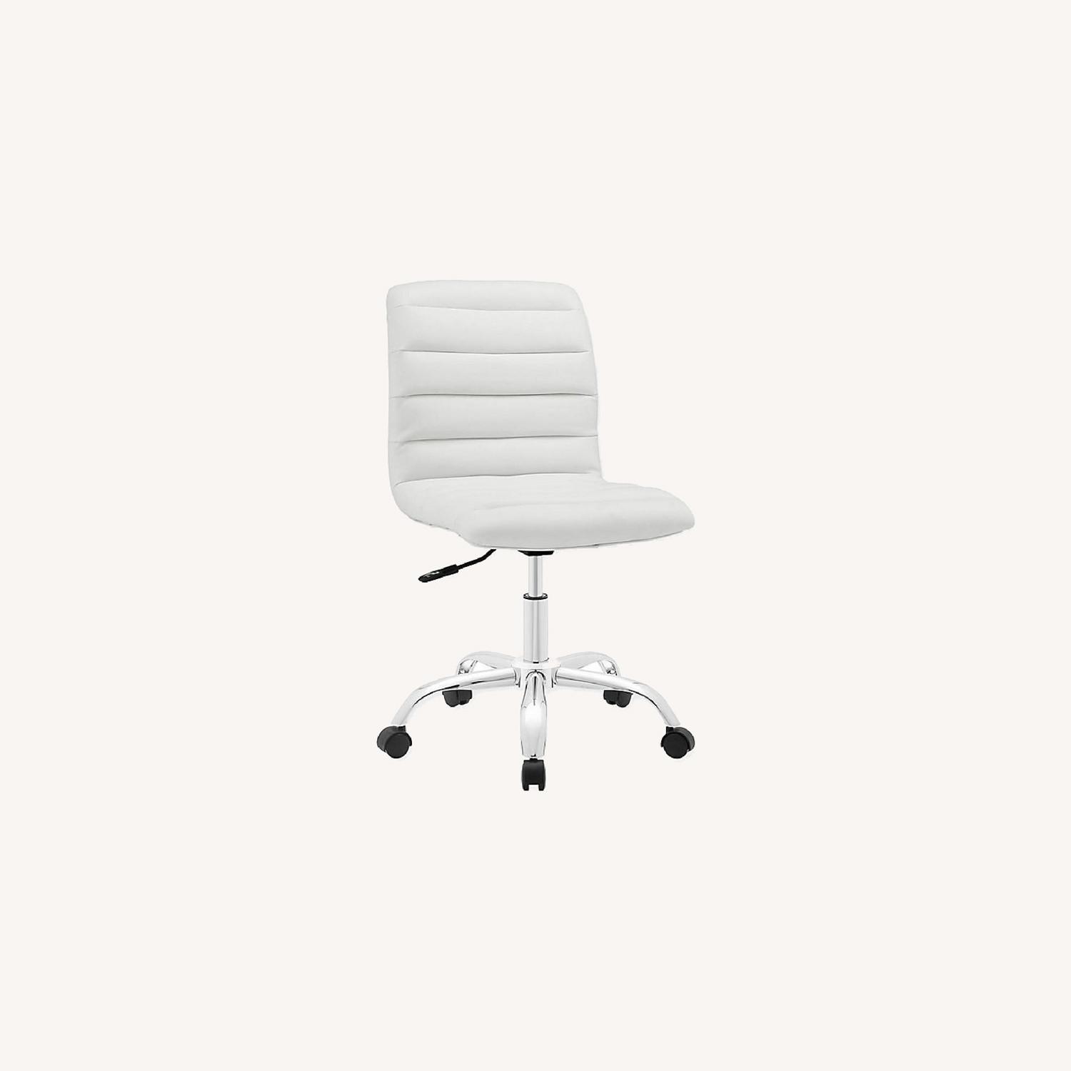 Modway White Leather Desk Chair AptDeco