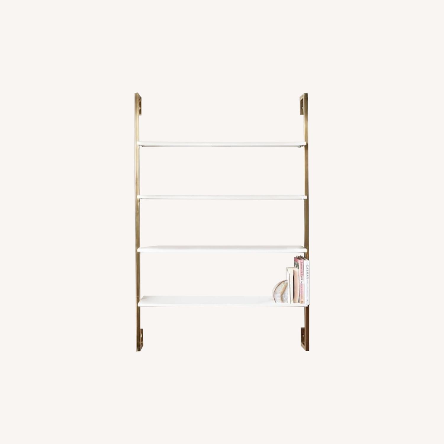 Pottery Barn Olivia Wall Mounted Shelves, Brass - image-0