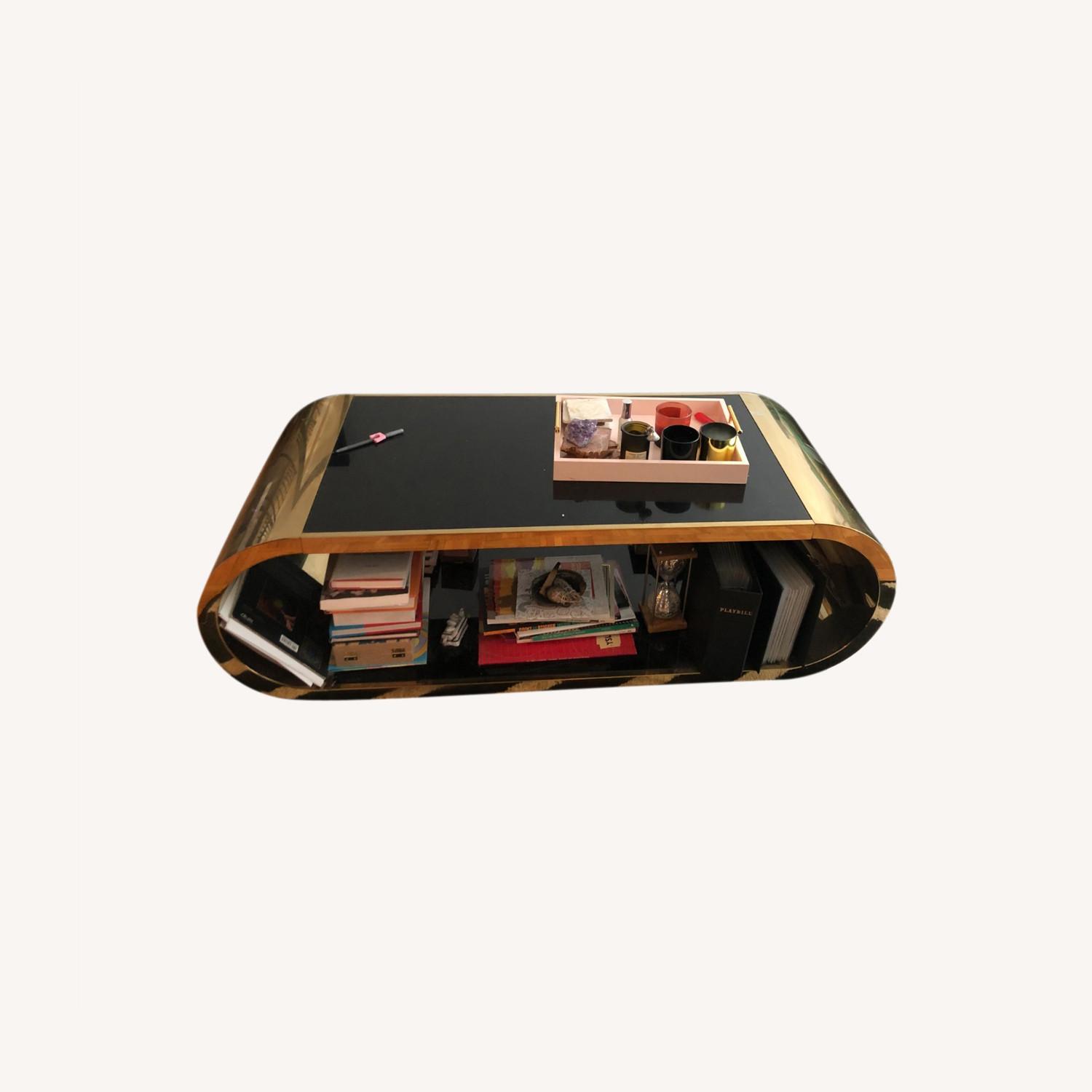 Wayfair Black Gold Modern Oblong Coffee Table - AptDeco
