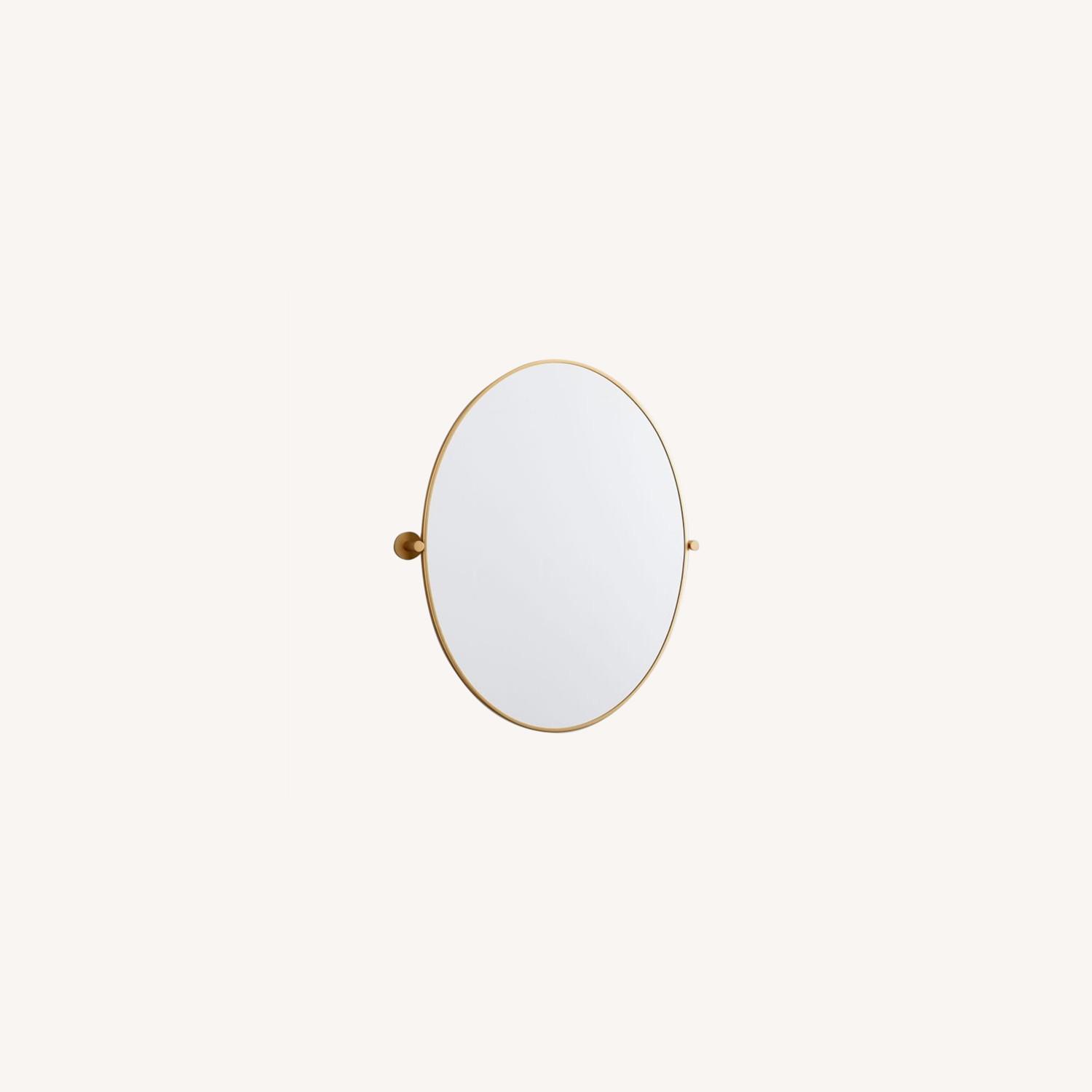 West Elm Chrome Tilt Mirror-Oval - image-4