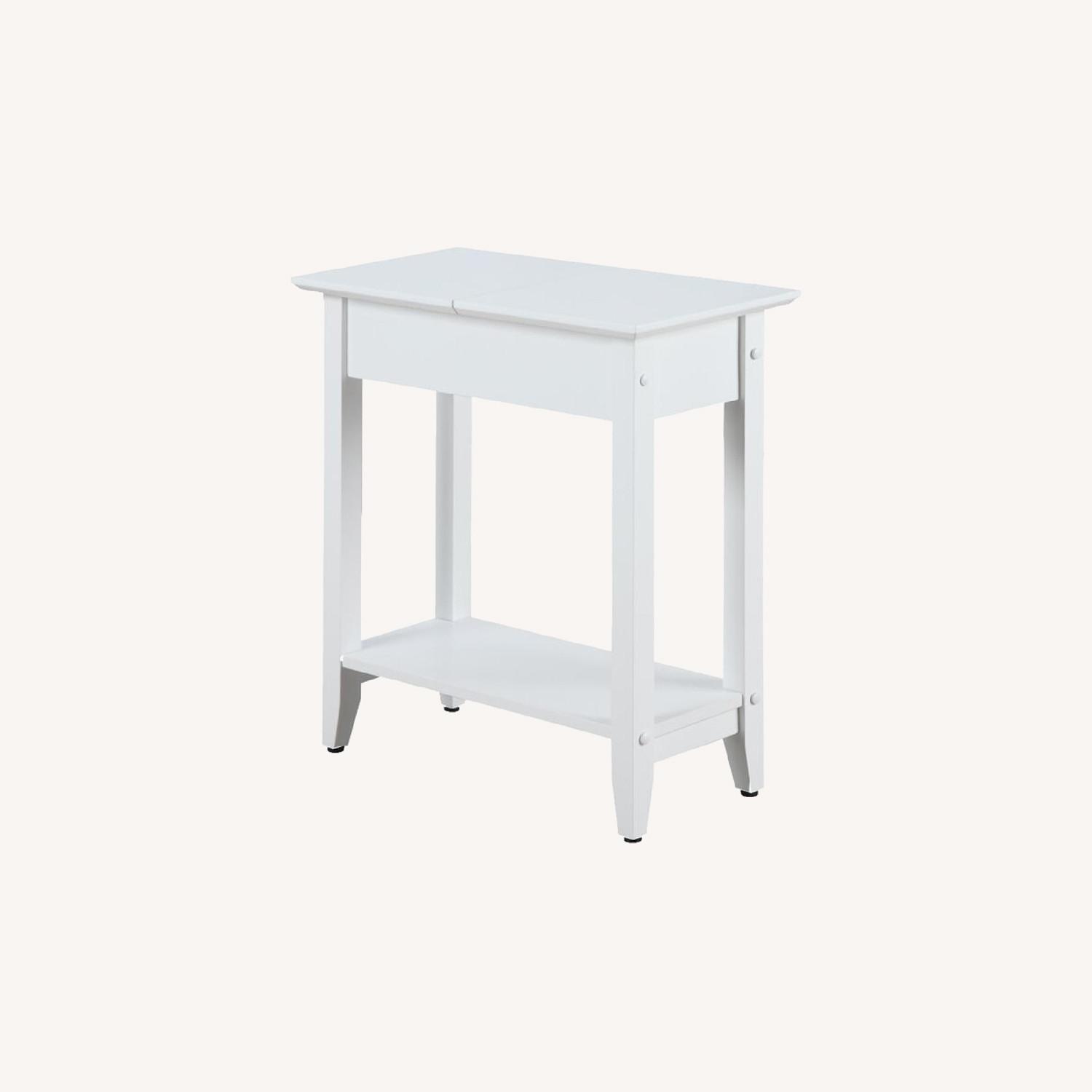 Wayfair White End Table with Storage AptDeco