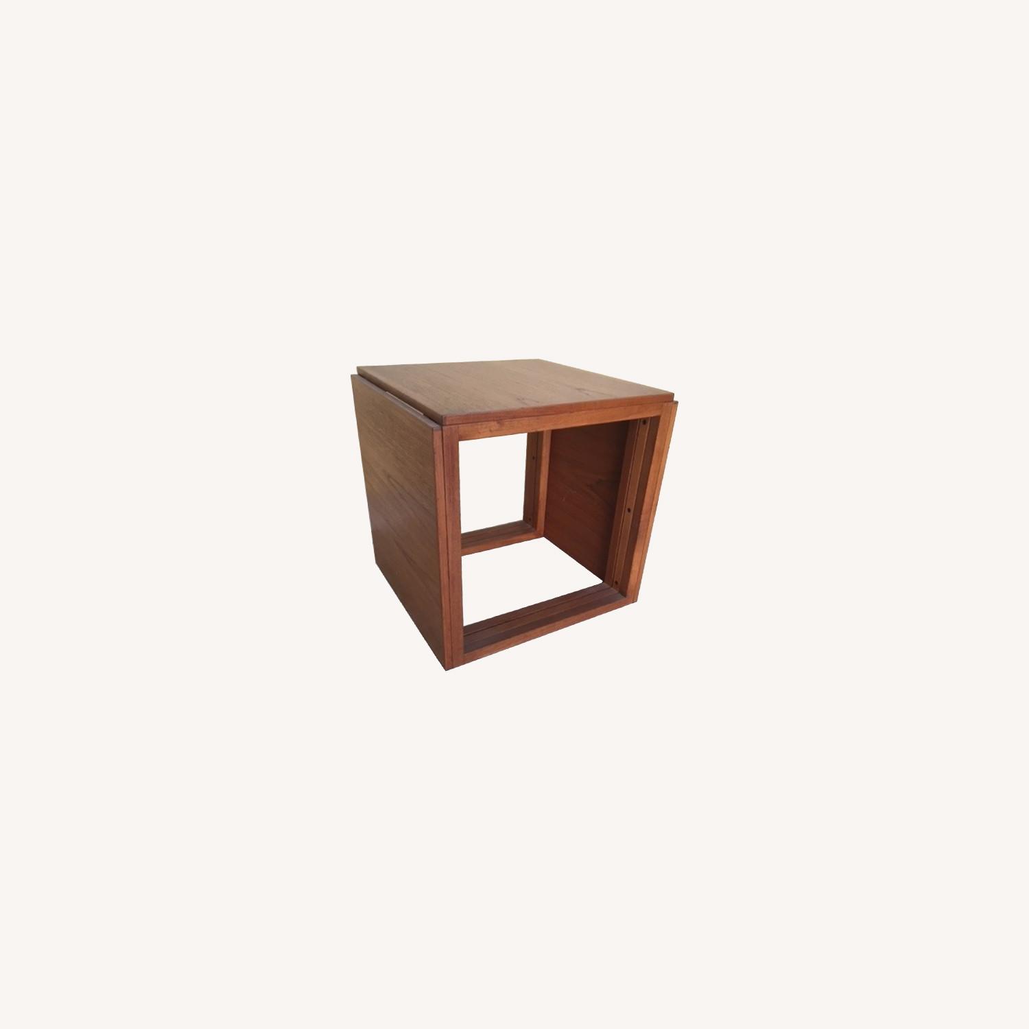 Nested Teak Cube Coffee Tables - image-0