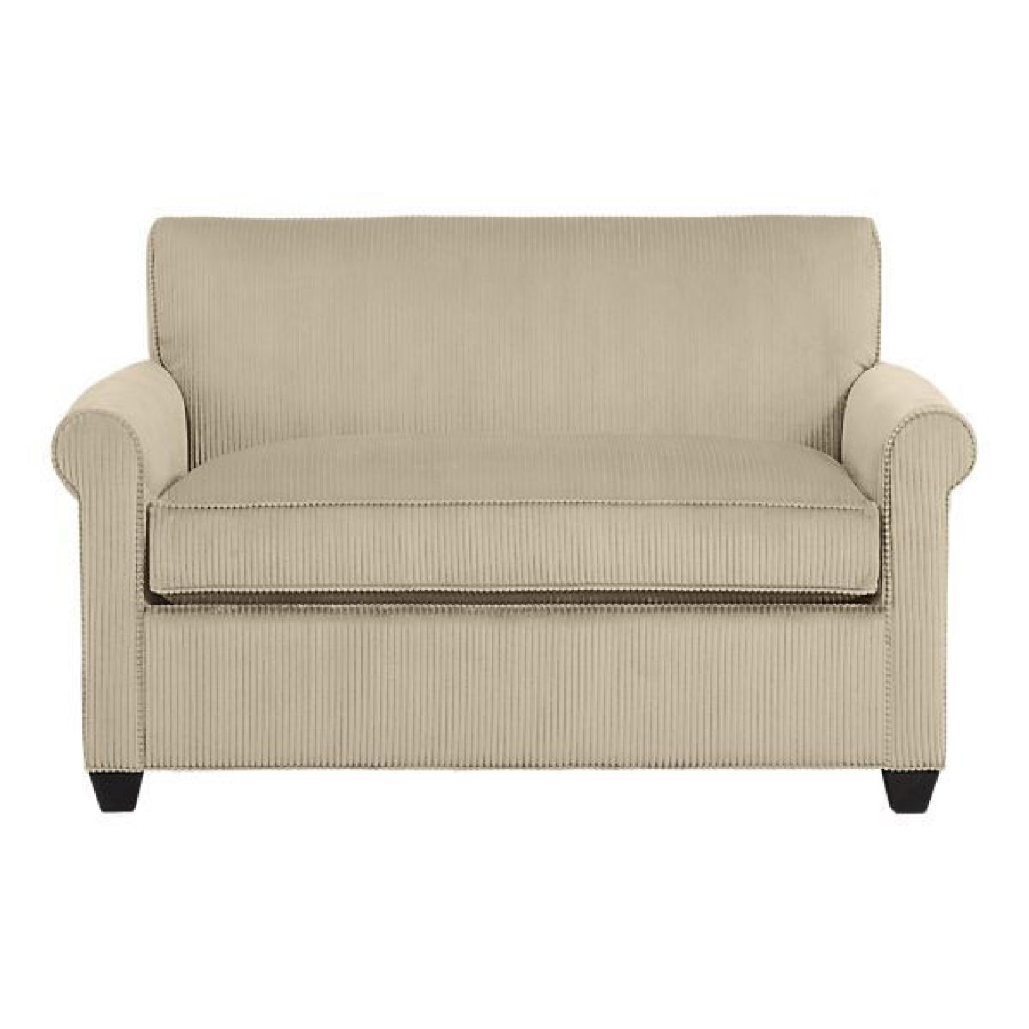 Crate & Barrel Oxford Loveseat w/ Twin Bed Pull Out AptDeco