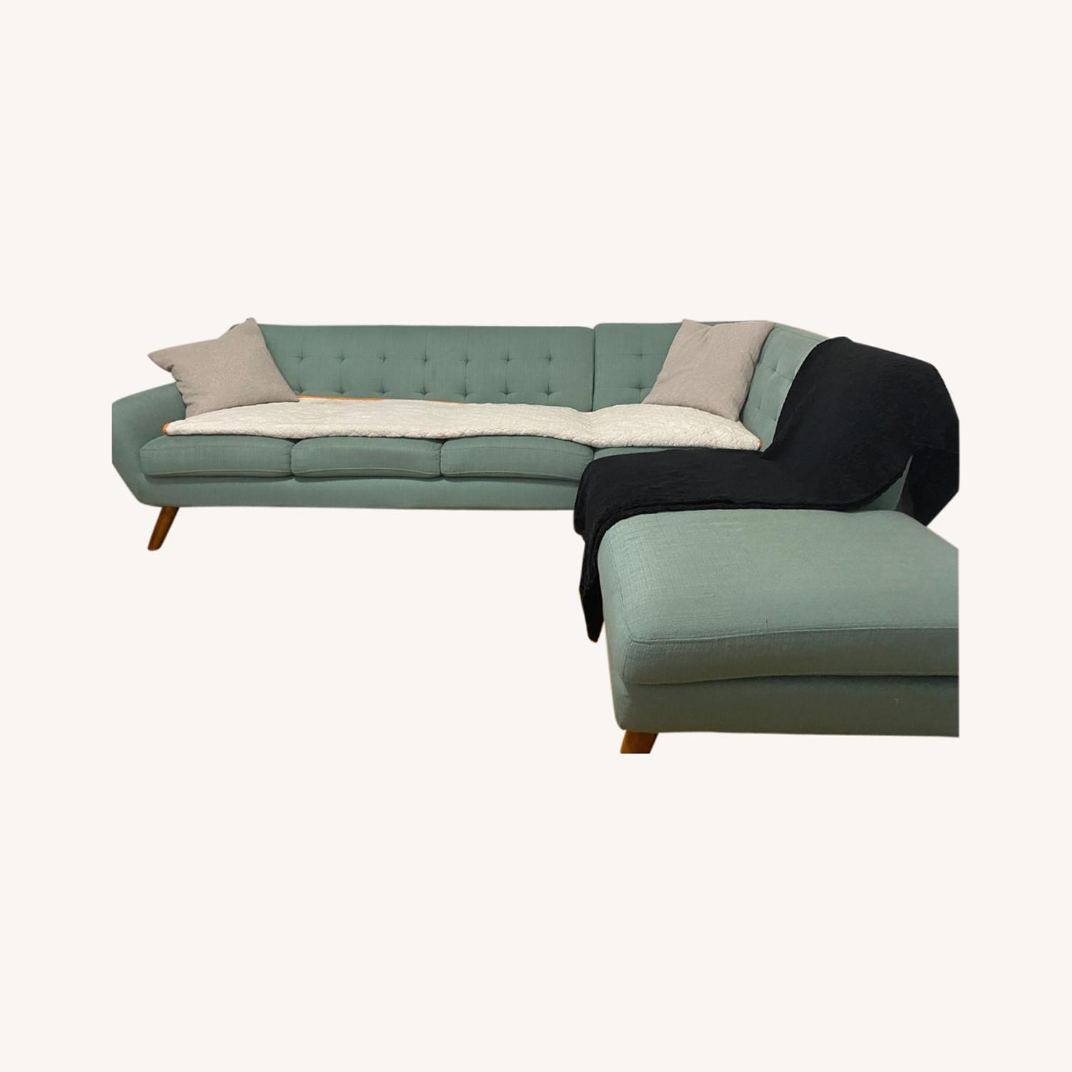 Wayfair Teal 2 PC Sectional AptDeco