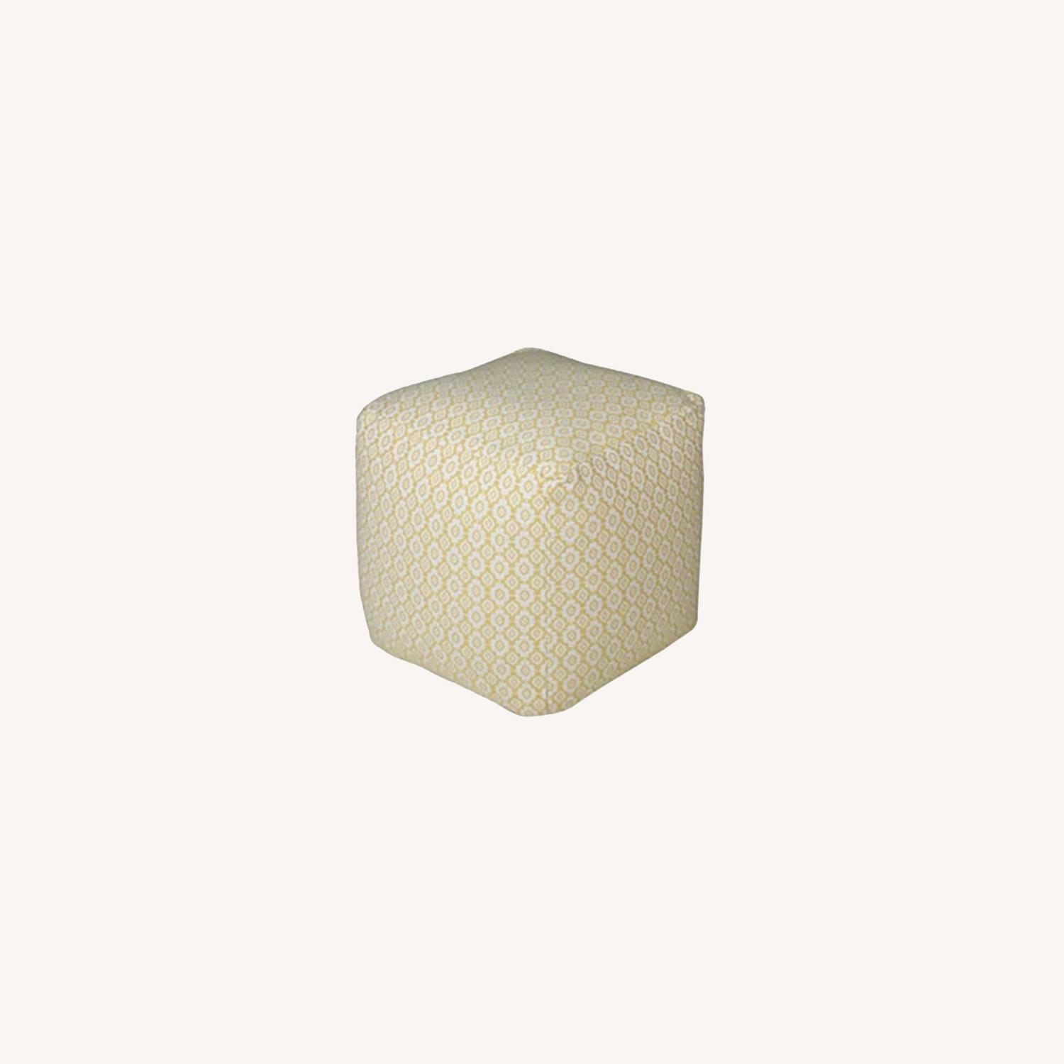 Boti Hand Knit Beige Ottoman Foot Rest Pouf - image-0