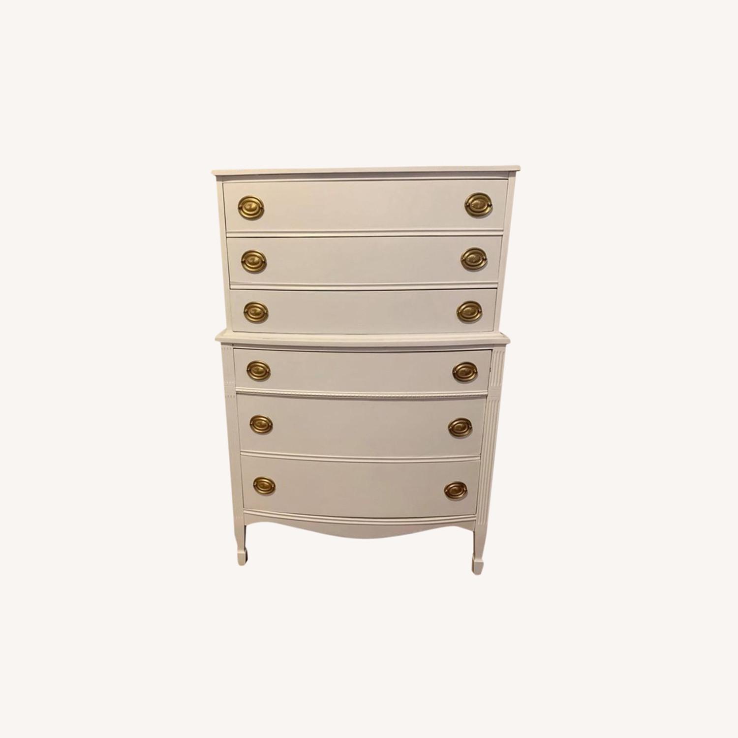 White Tallboy Dresser AptDeco