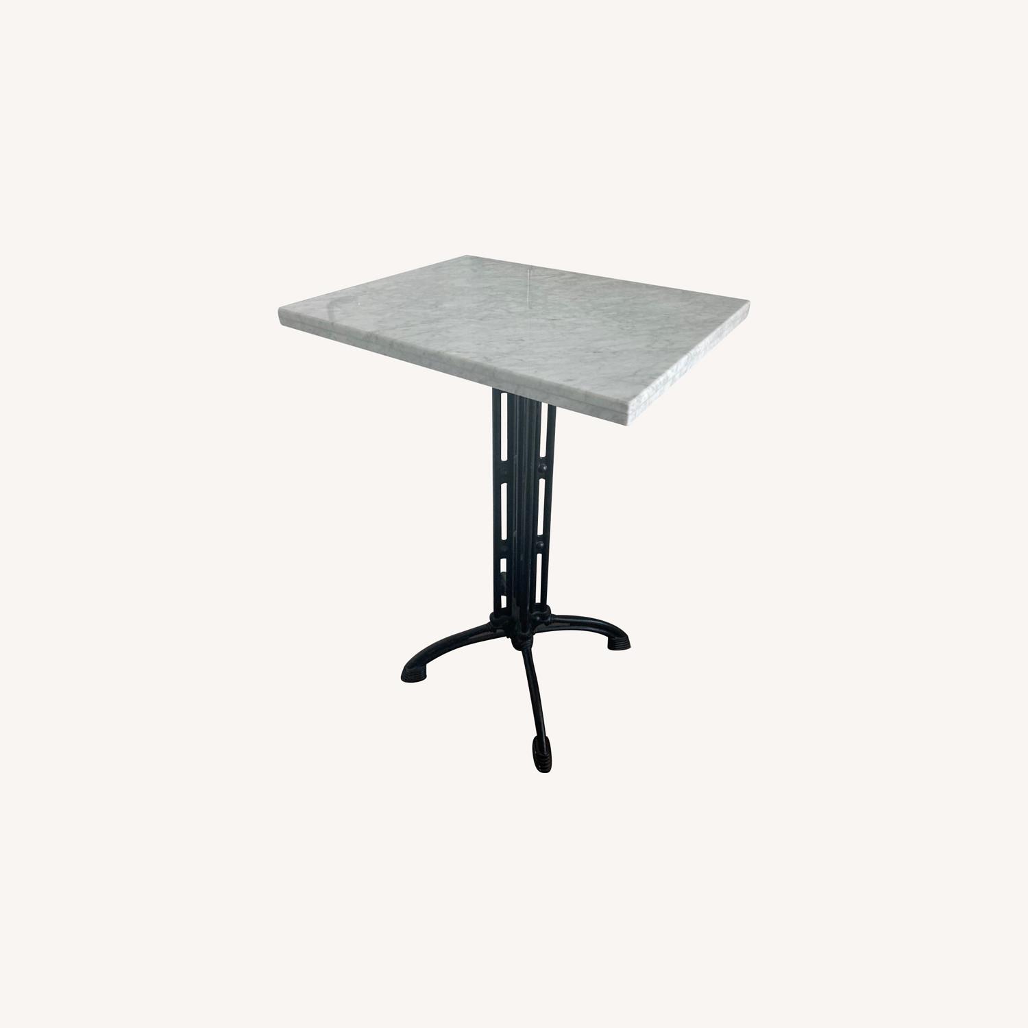 Marble Bistro Table with Cast Iron Base - image-0