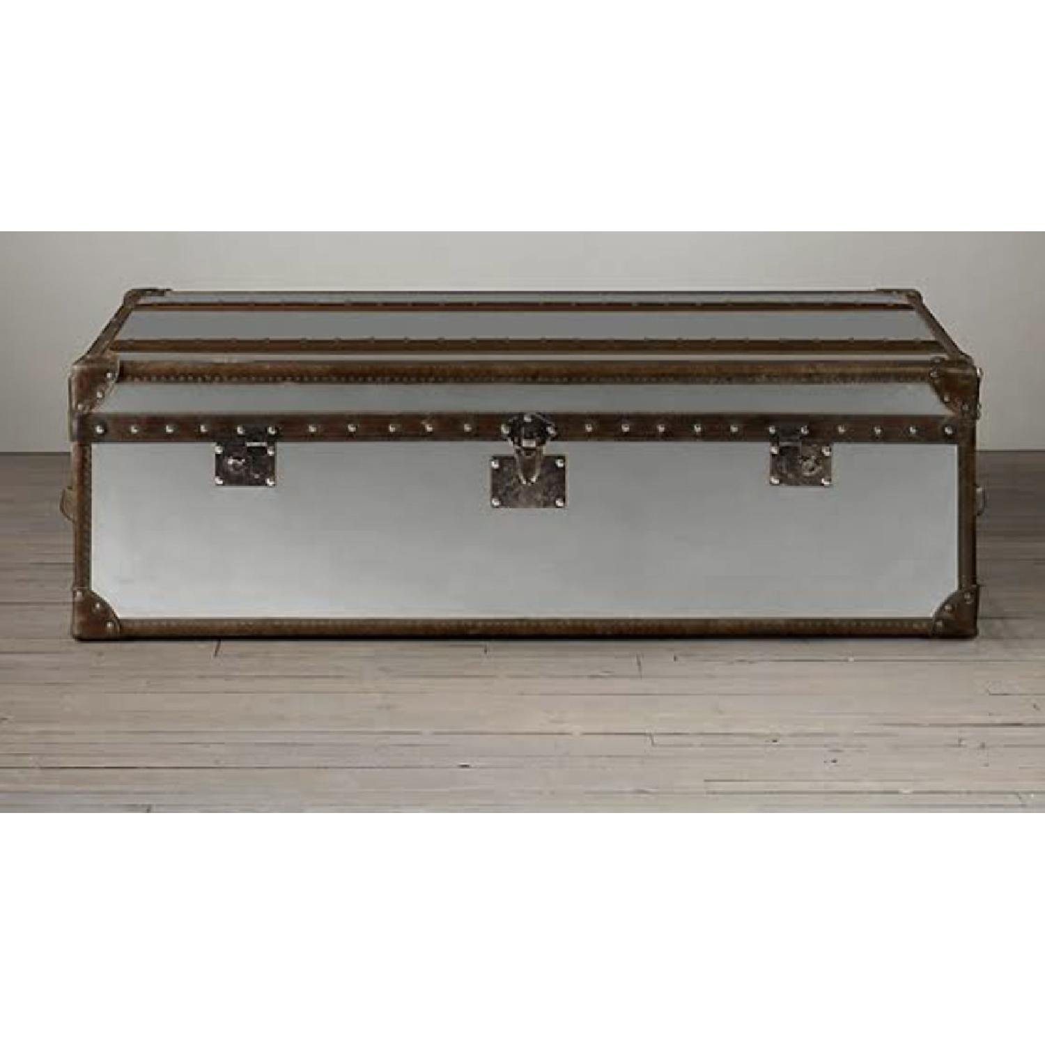 Restoration Hardware Metal Trunk Coffee Table - image-0