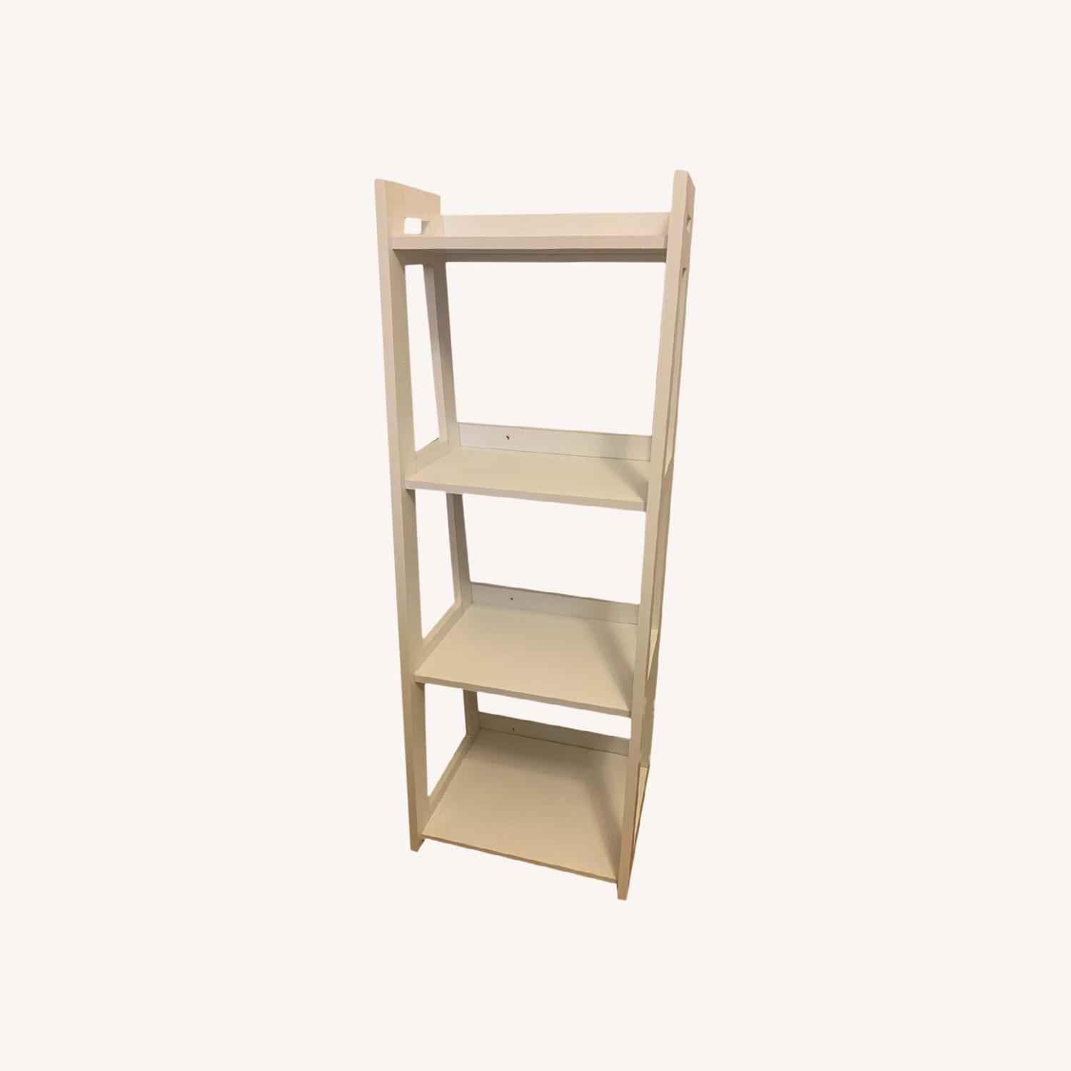 Compact White Ascending Open Shelf - image-0