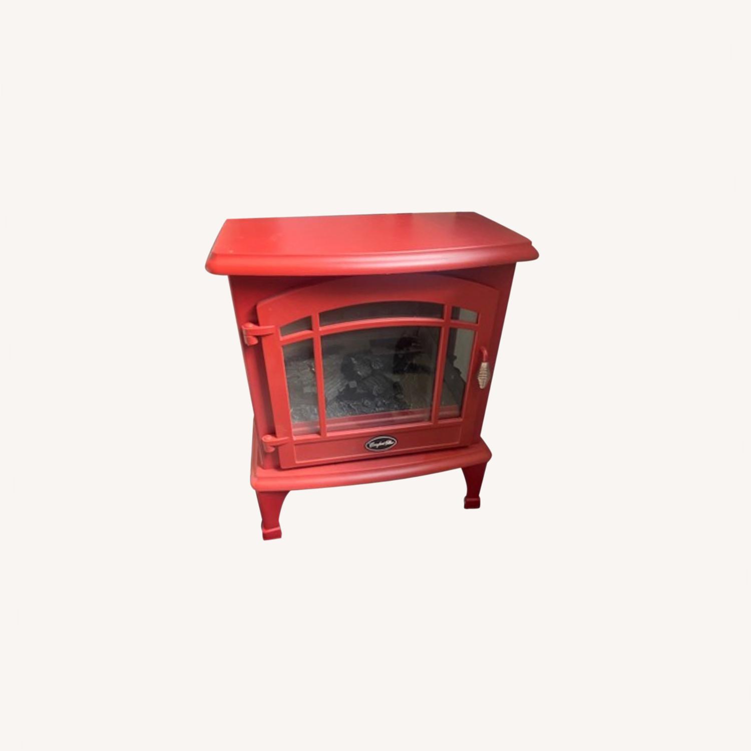 Charming Electric Red Fireplace and Heater AptDeco