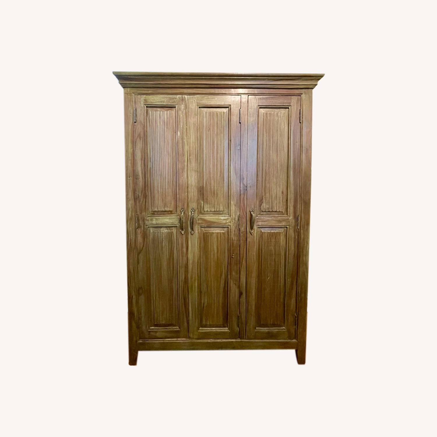 Crate Barrel Wood Armoire Cabinet AptDeco