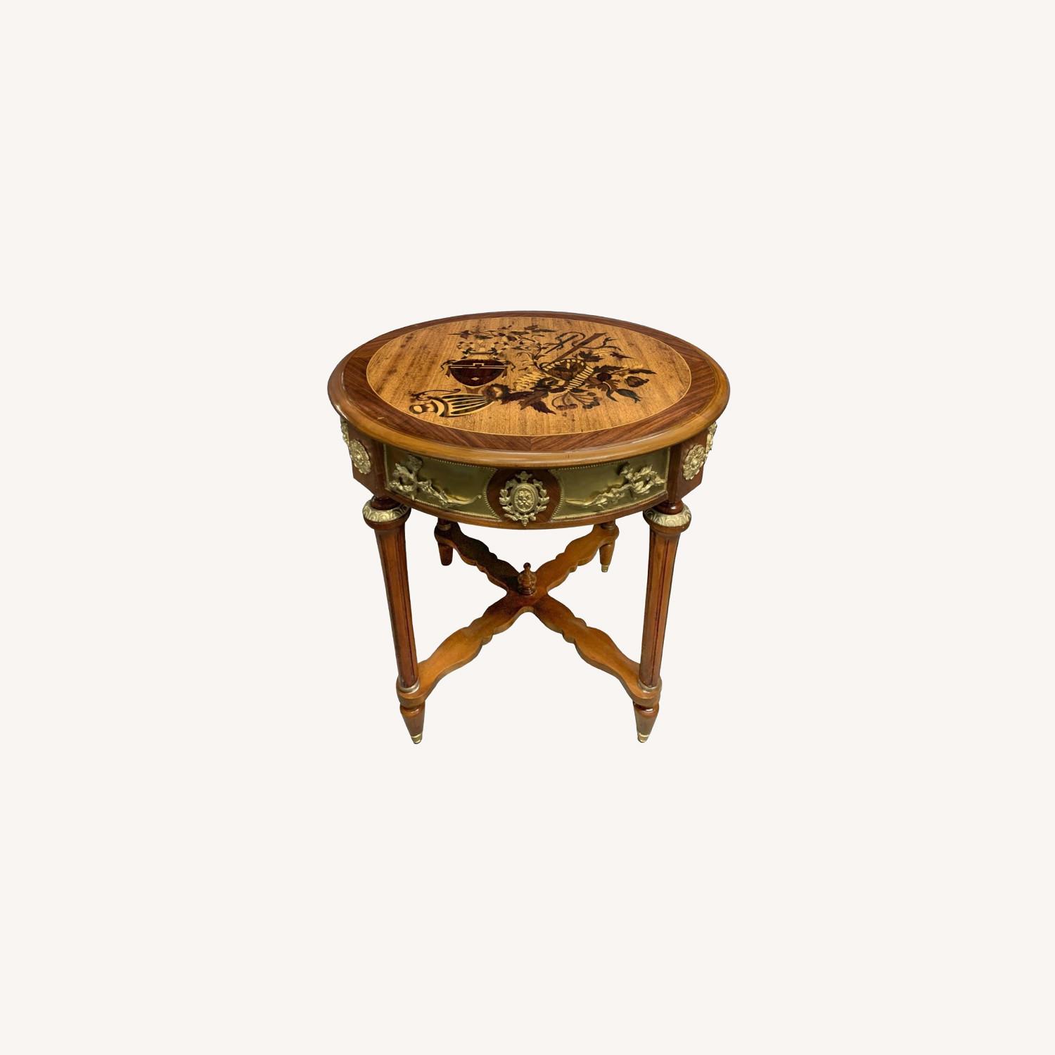 Marquetry-laden Louis XV Style Side Table - image-0