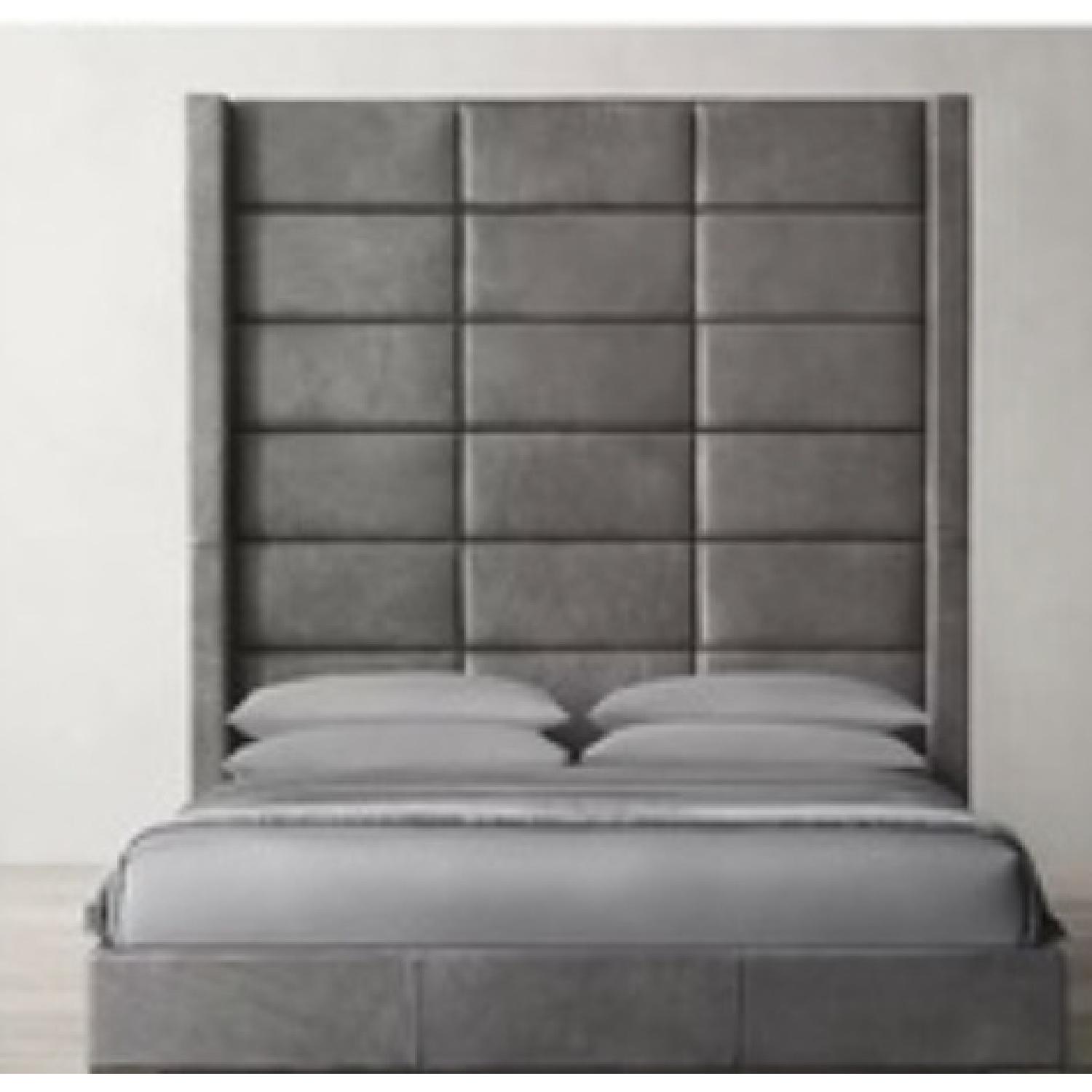 Restoration Hardware Leather Headboard Platform Bed AptDeco