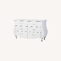 Baxton Studio 6 Drawers Dresser, Faux Leather - AptDeco Baxton Studio 6 Drawers Dresser, Faux Leather - AptDeco
